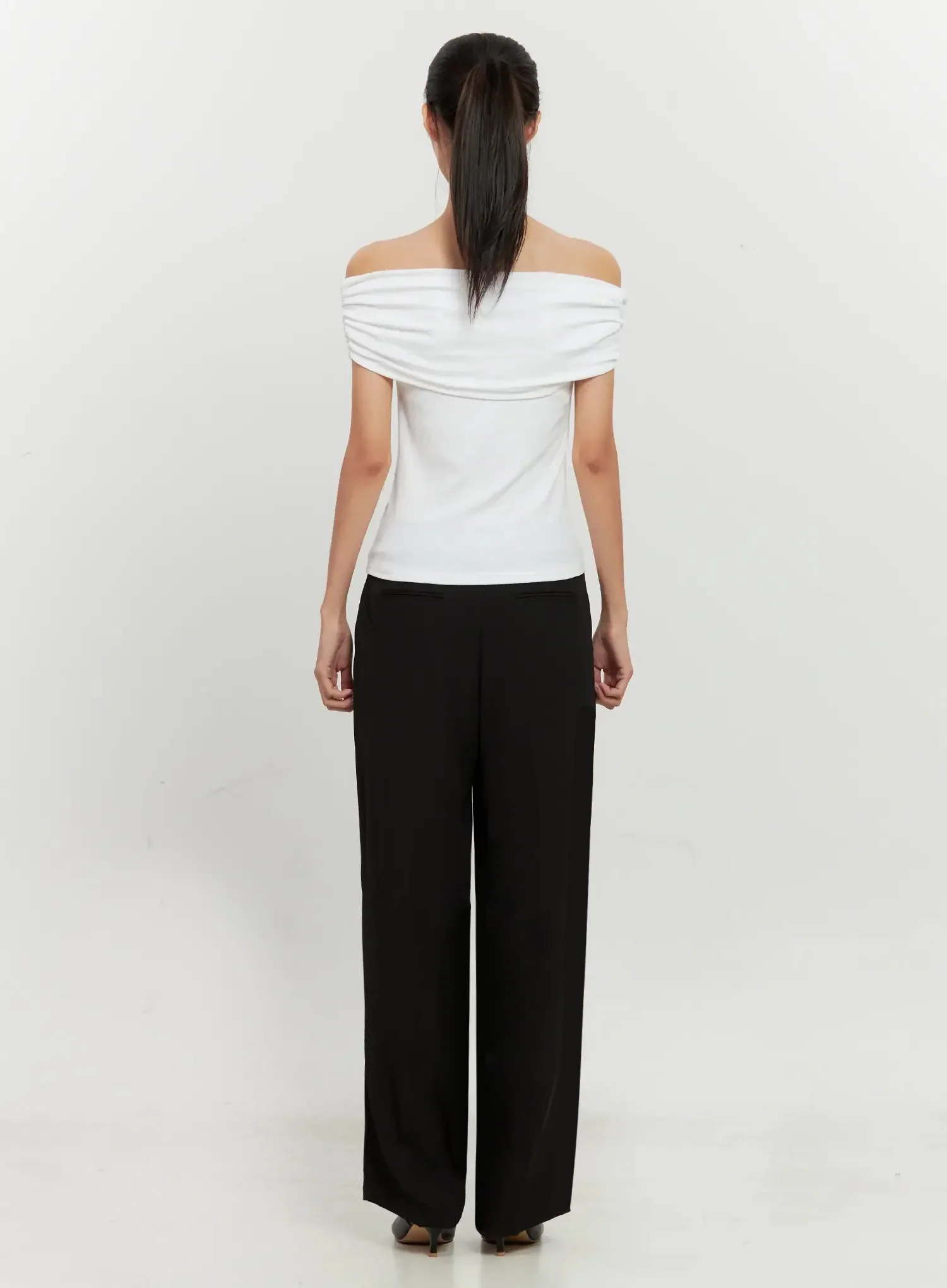 Chic Pintuck Wide-Leg Slacks IS516 - Image 9