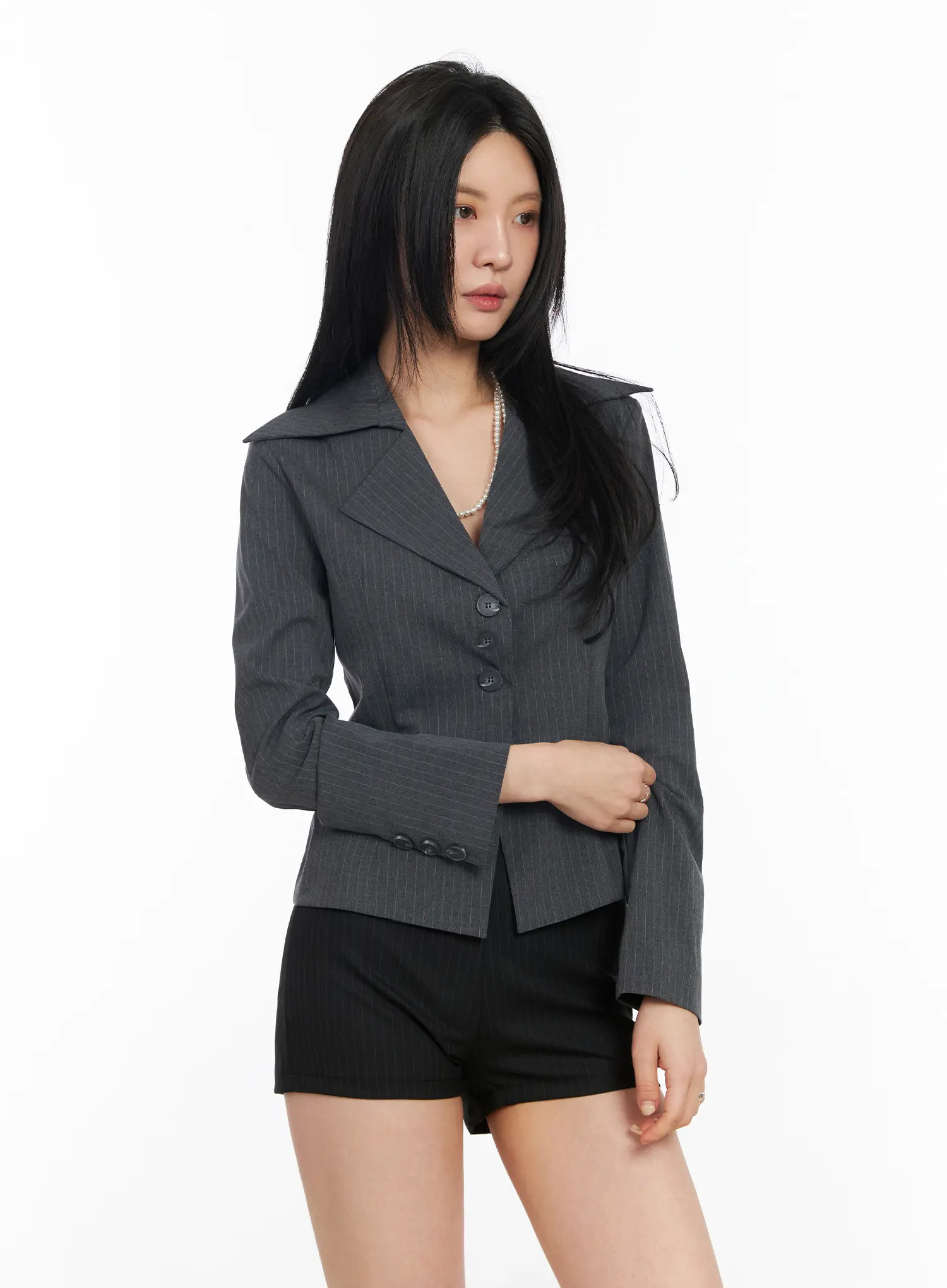 Chic Striped Tailored Blazer Jacket CM517 - Image 2