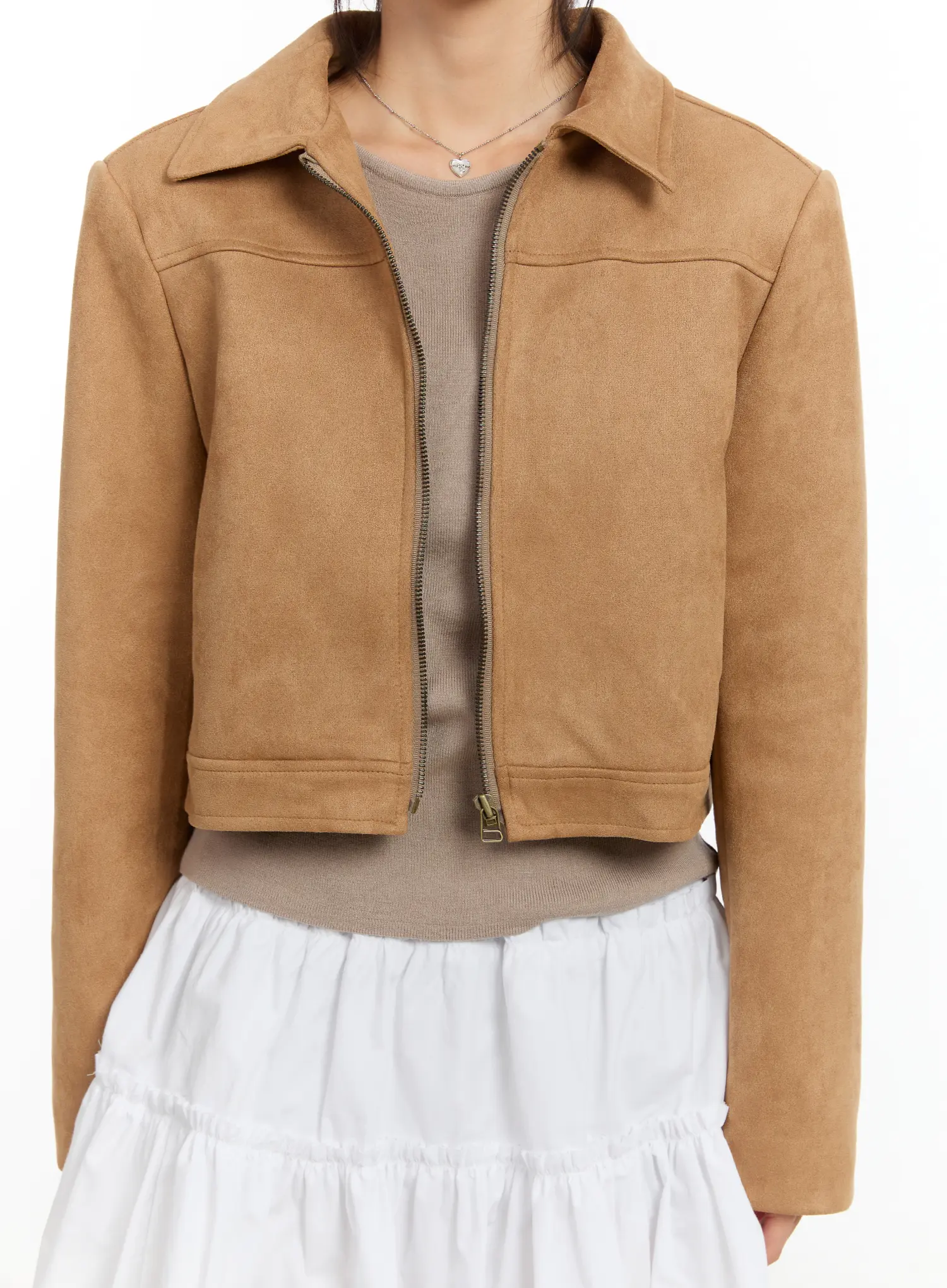 Chic Suede Zip-Up Jacket CM505 - Image 4