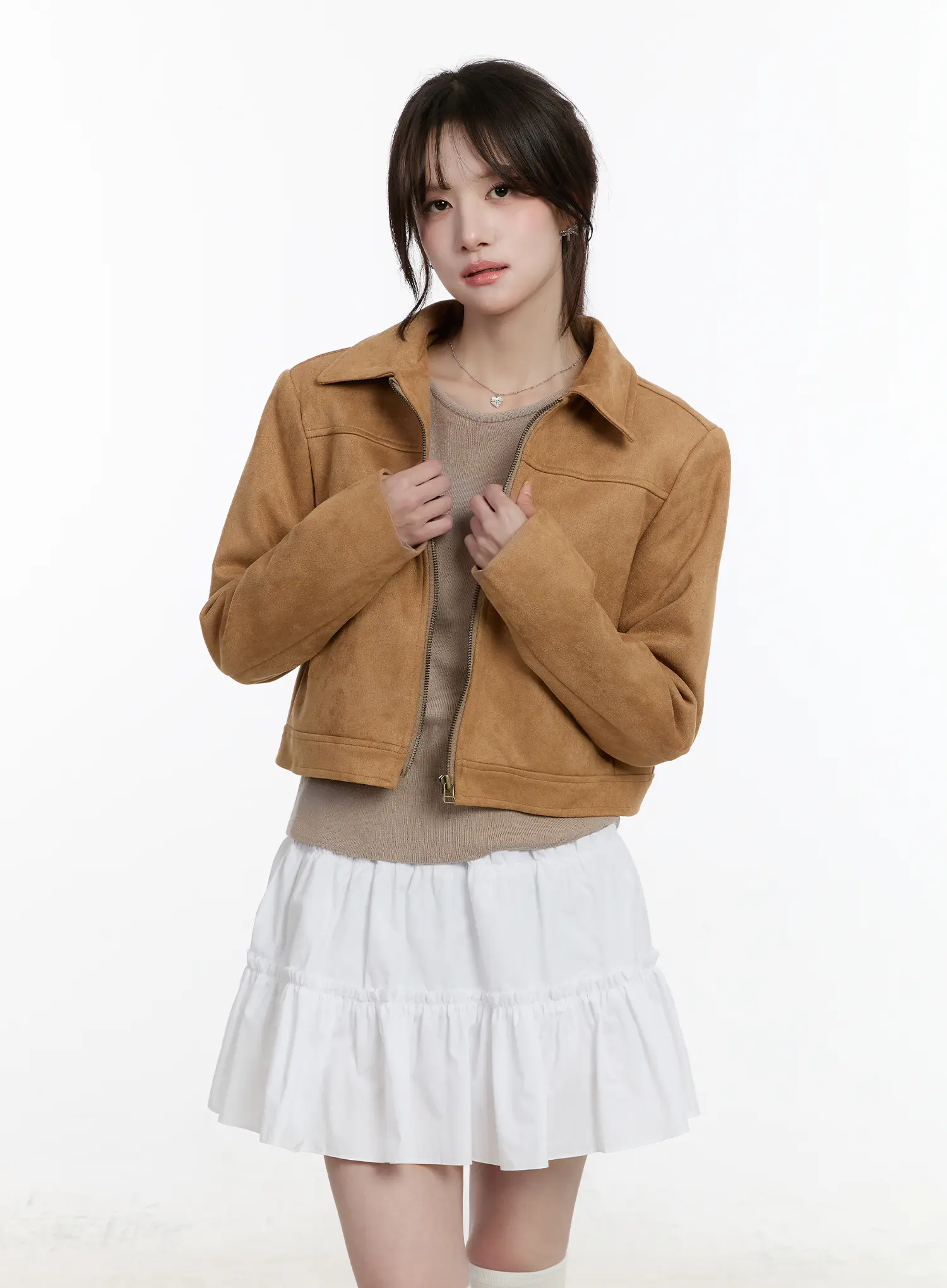 Chic Suede Zip-Up Jacket CM505 - Image 6