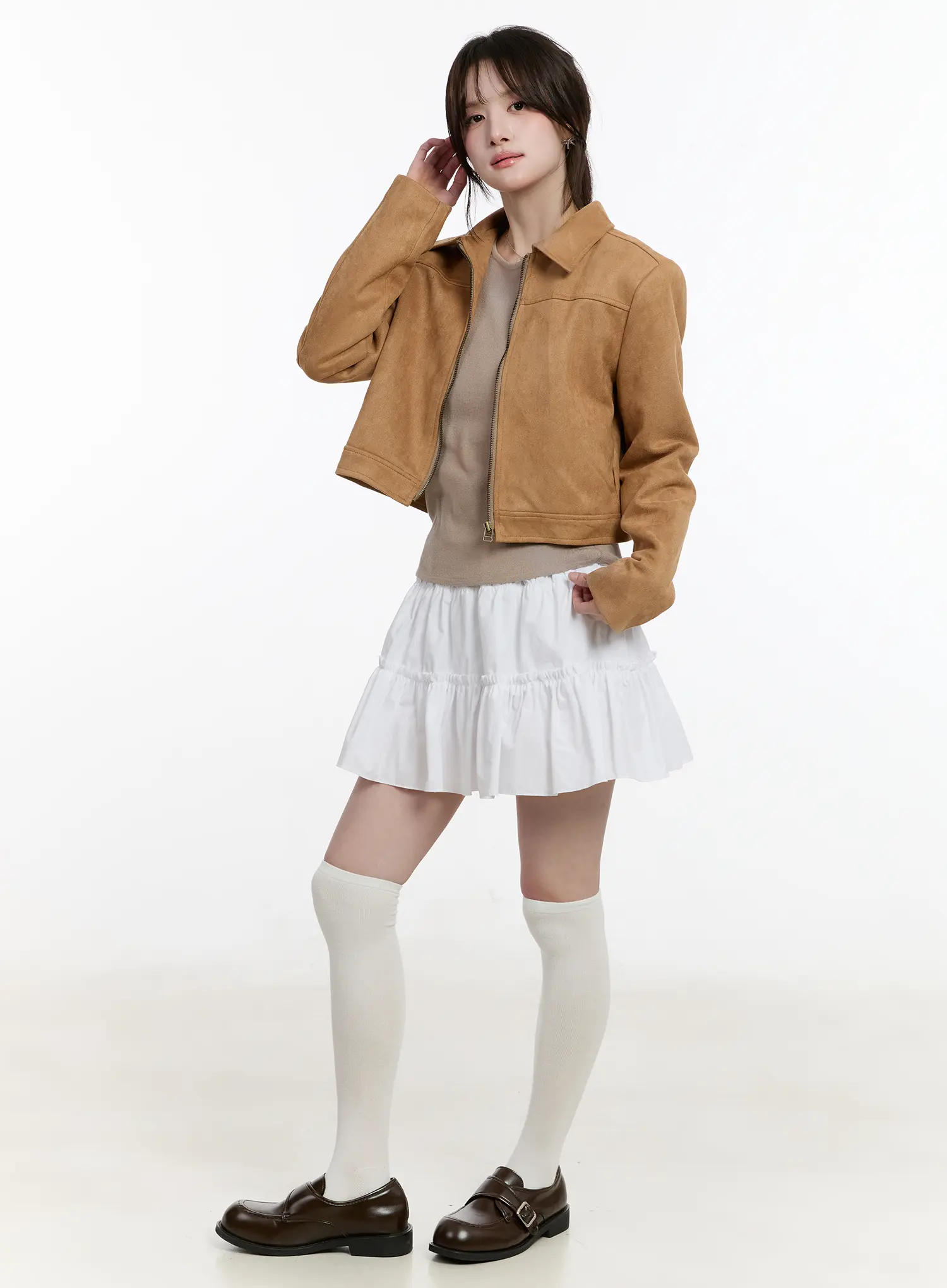 Chic Suede Zip-Up Jacket CM505 - Image 9