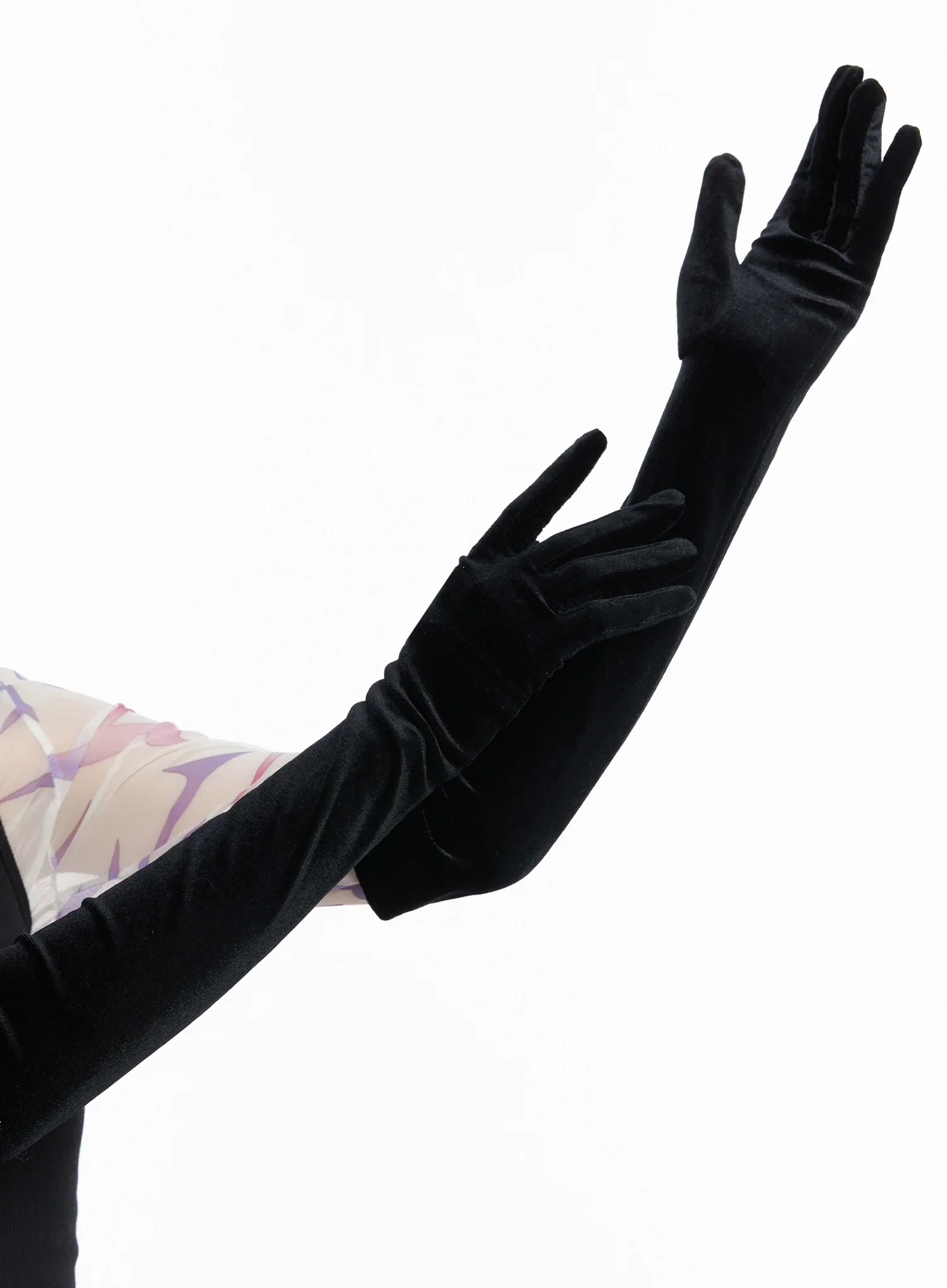 Chic Velvet Long Gloves IN507