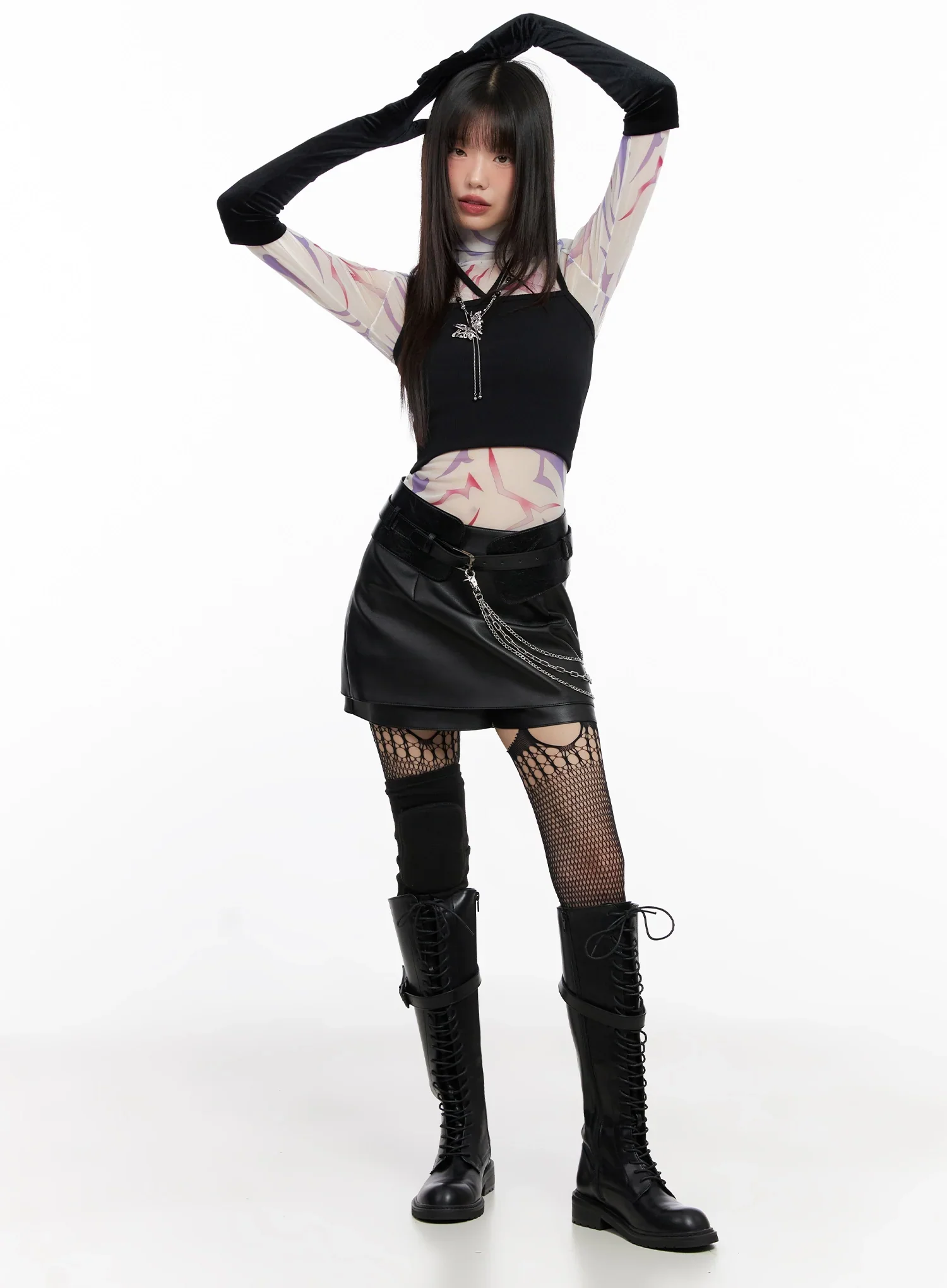 Chic Velvet Long Gloves IN507 - Image 3