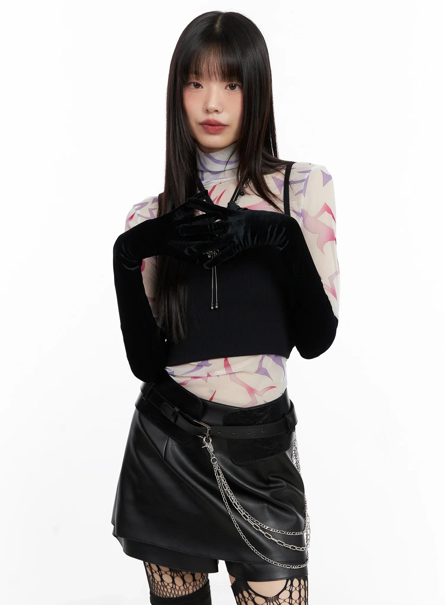 Chic Velvet Long Gloves IN507 - Image 5