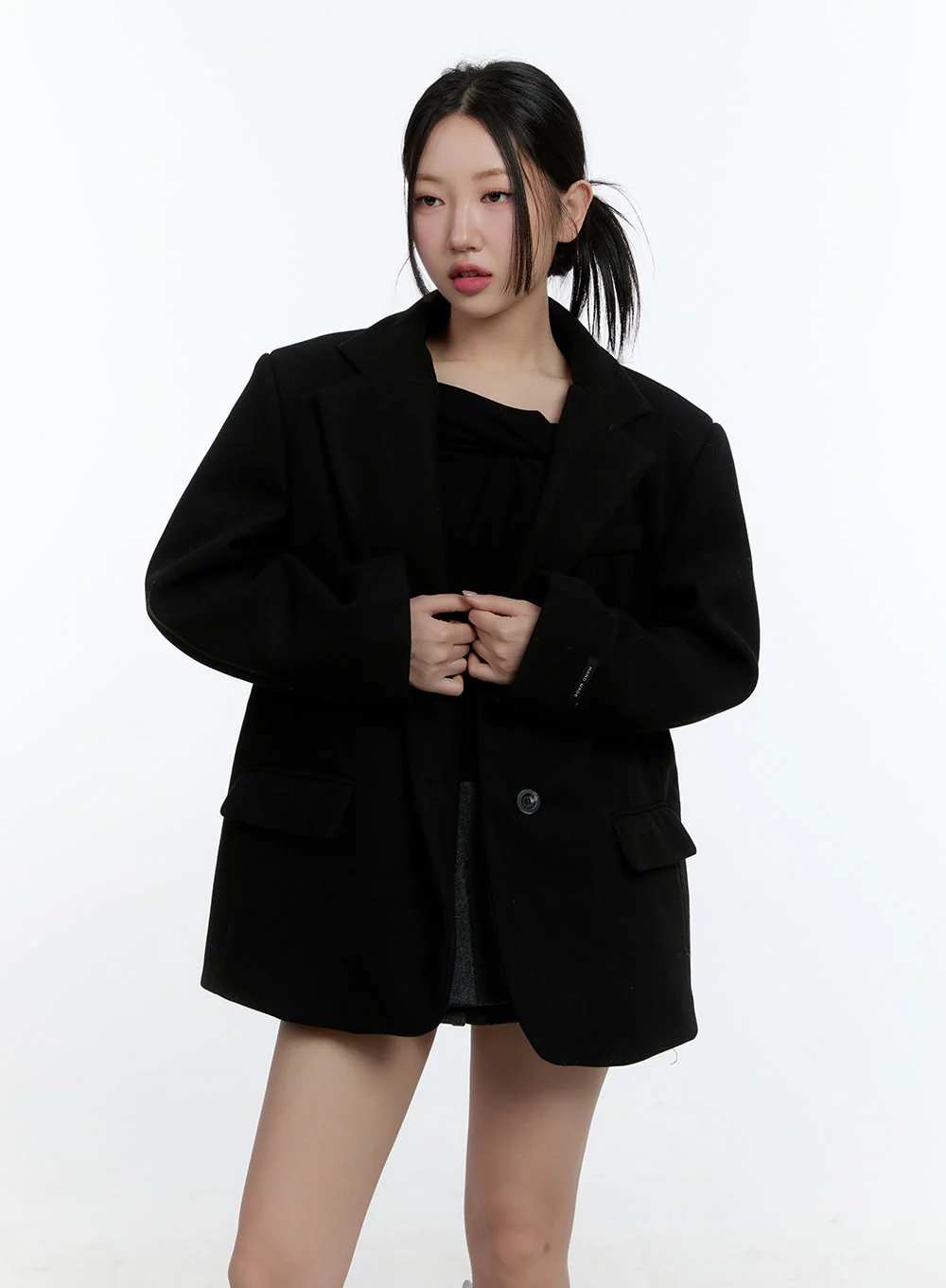 Chic Wool Blend Oversized Blazer CD423 - Image 7