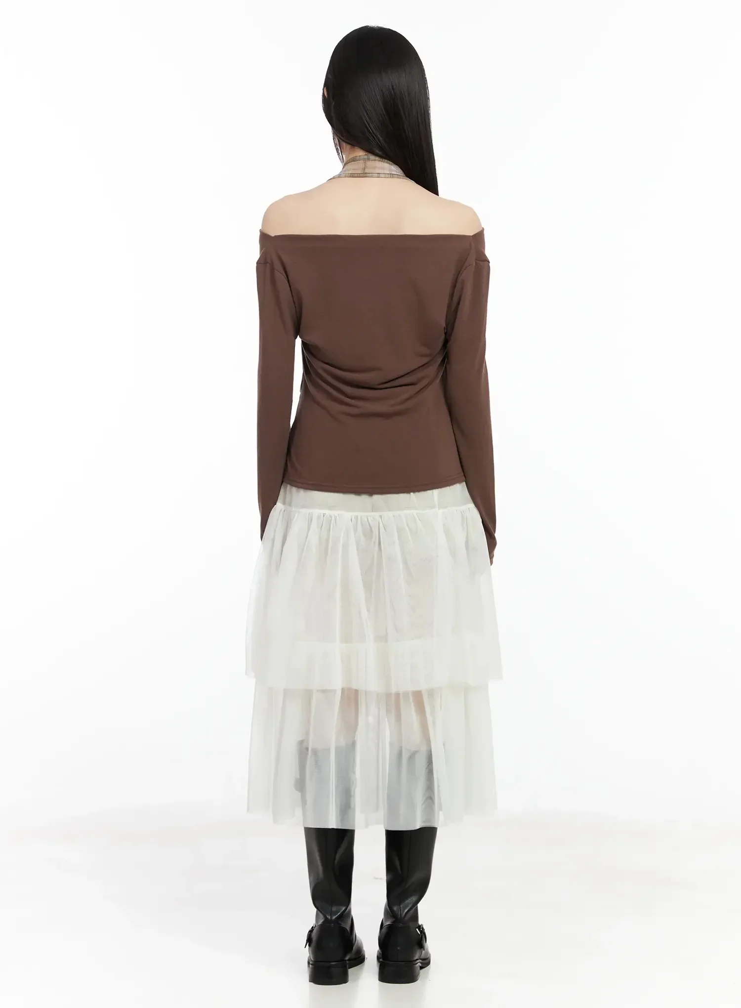 Chiffon Layered Midi Skirt IM523 - Image 8