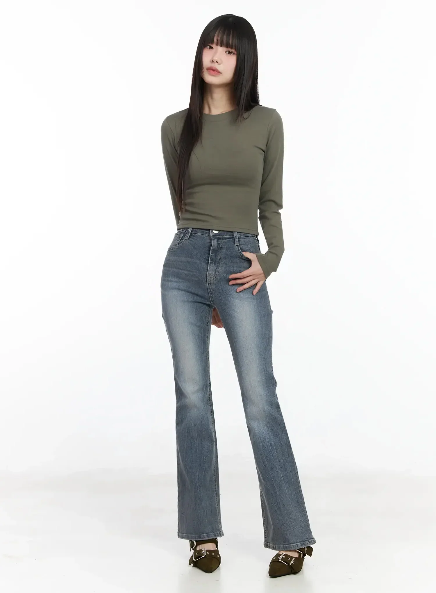Chlo High-Rise Bootcut Jeans IM523 - Image 3