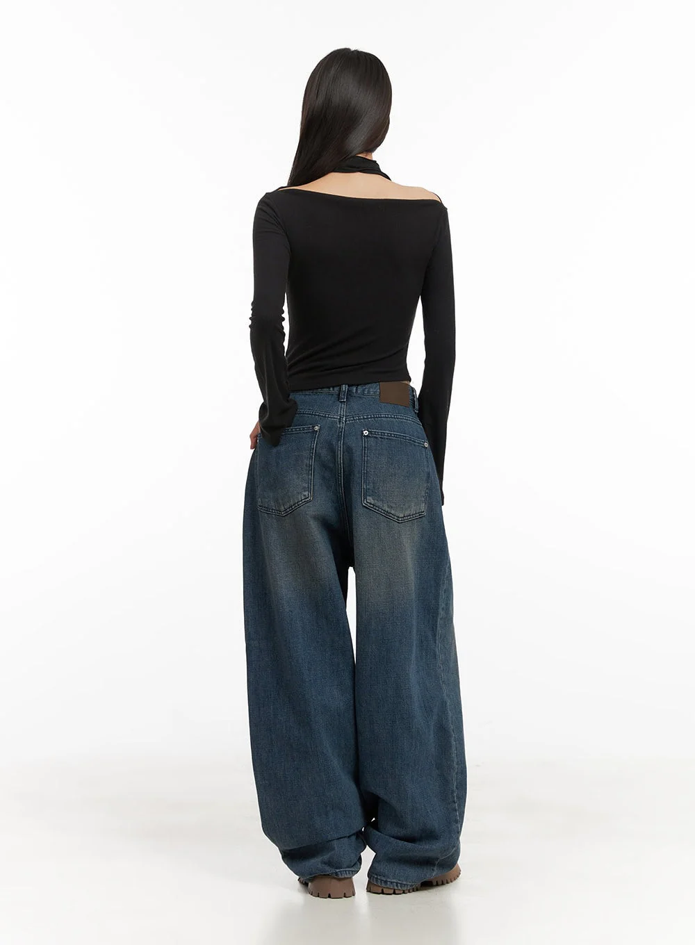 Clara Oversize Cotton Denim Baggy Pants CD409 - Image 6