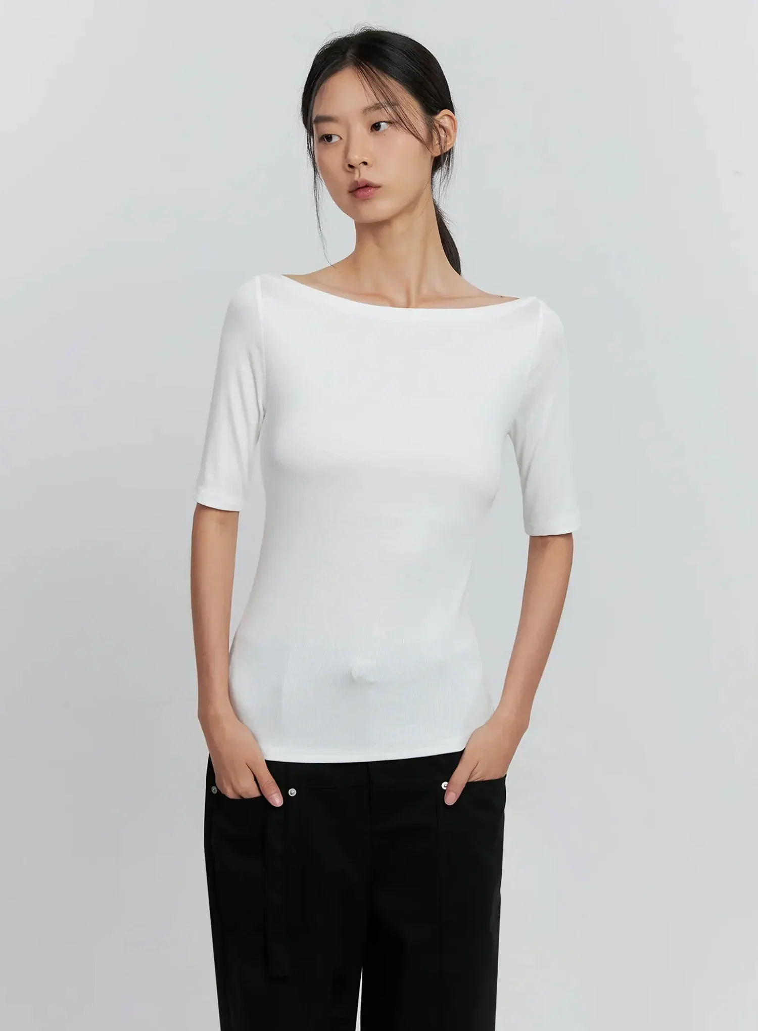 Classic Boat Neck Top IS516 - Image 2