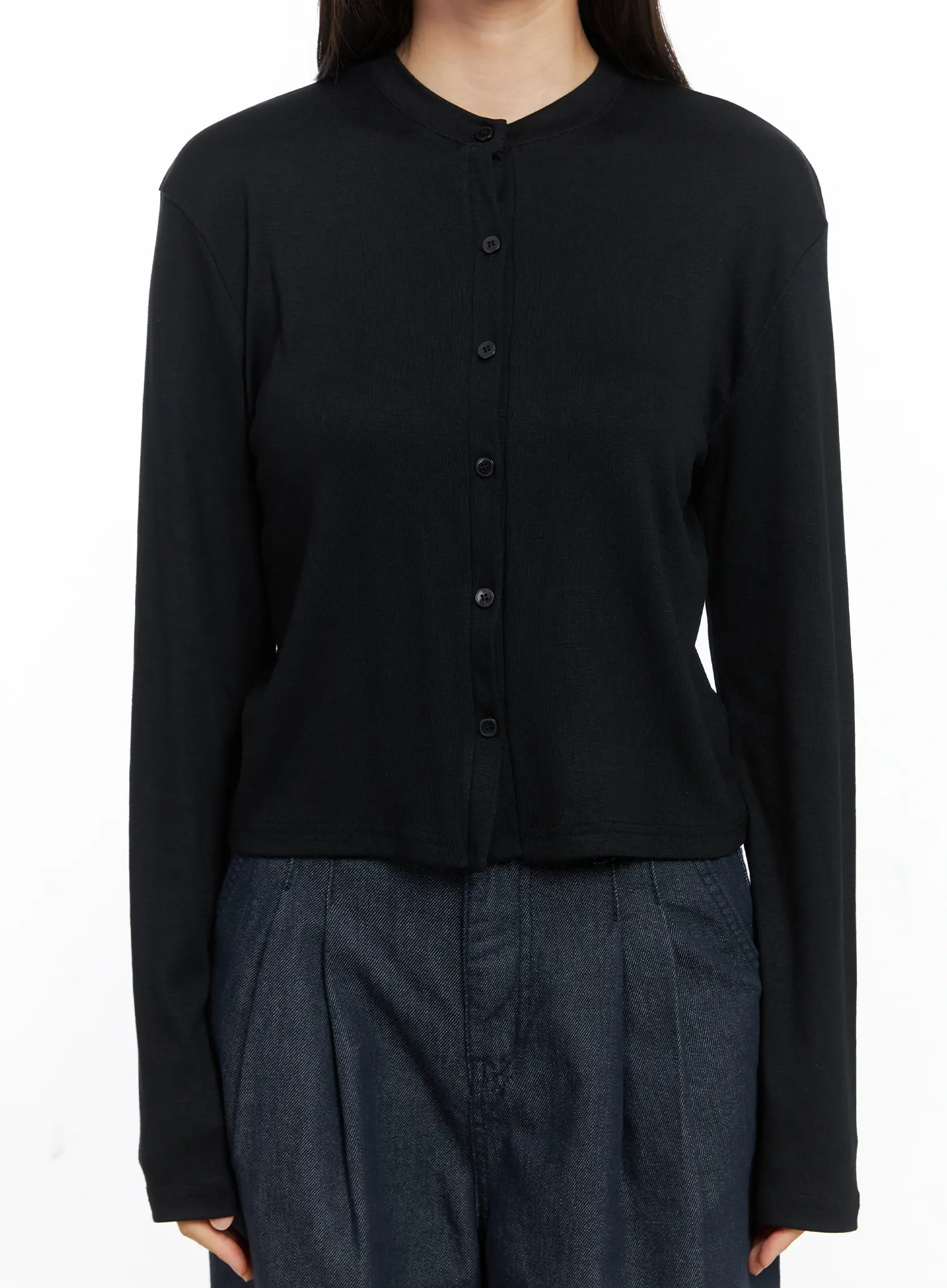 Classic Button-Up Long Sleeve Cardigan CS524 - Image 12