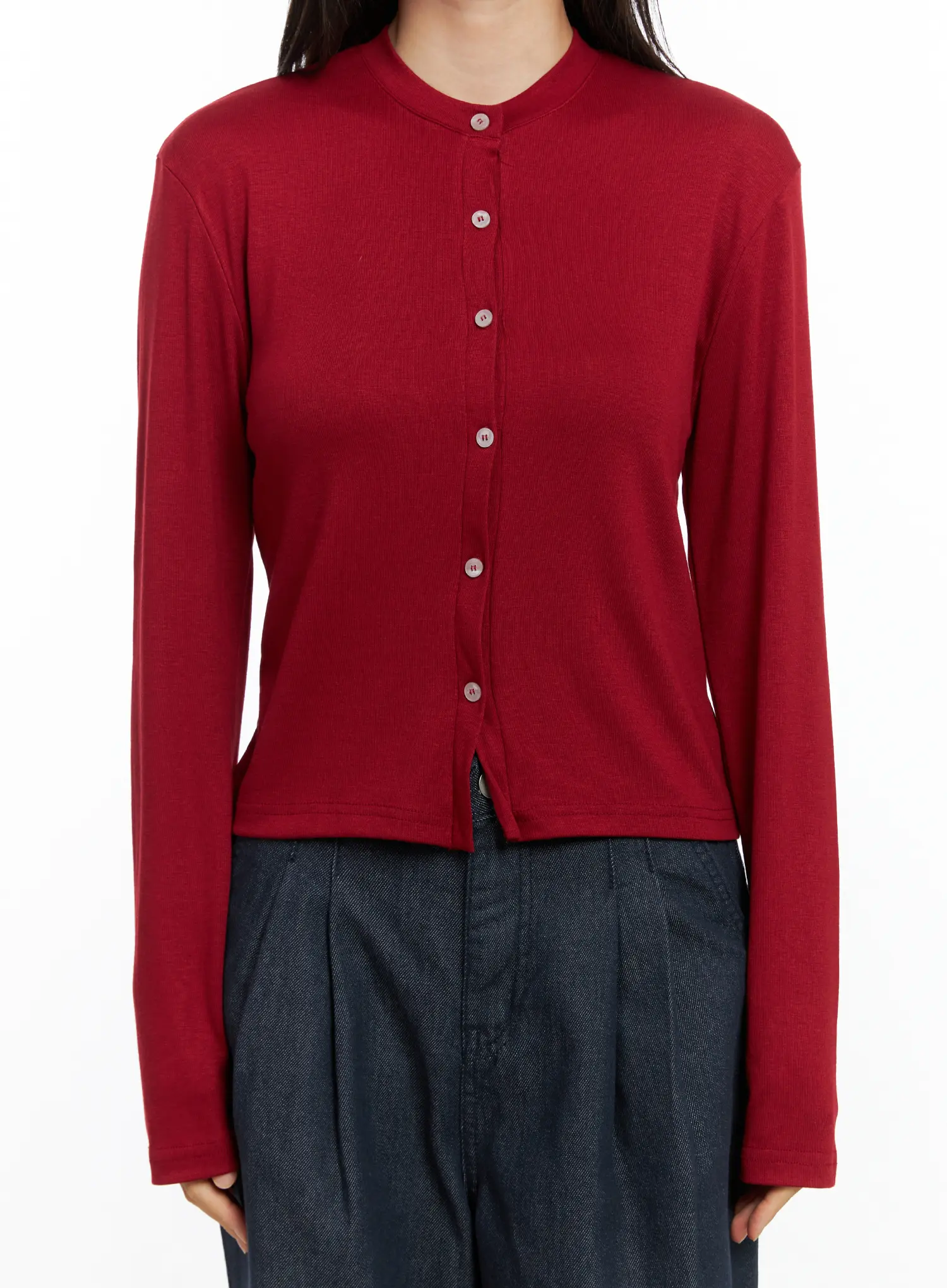 Classic Button-Up Long Sleeve Cardigan CS524 - Image 13