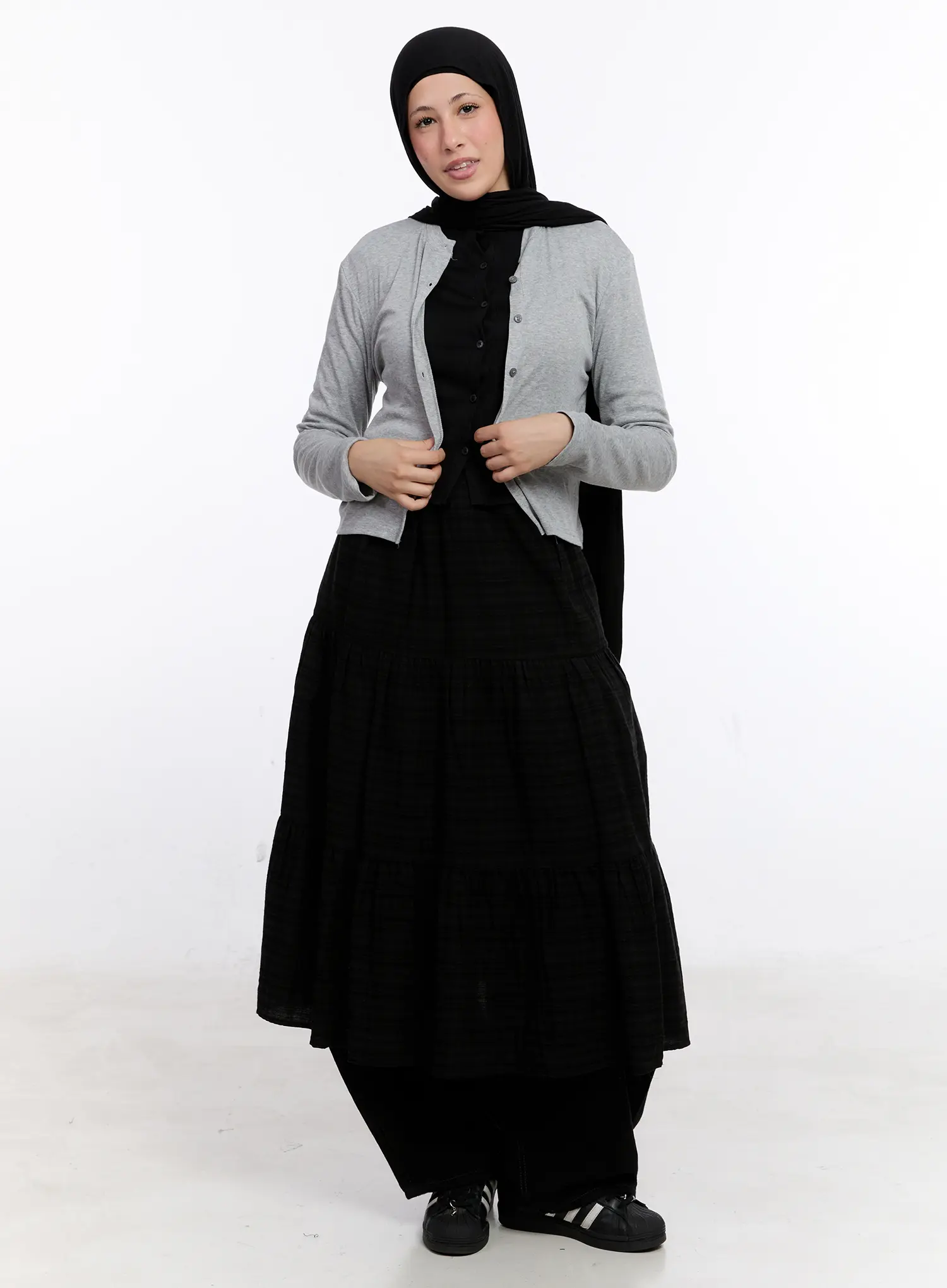 Classic Button-Up Long Sleeve Cardigan CS524 - Image 2