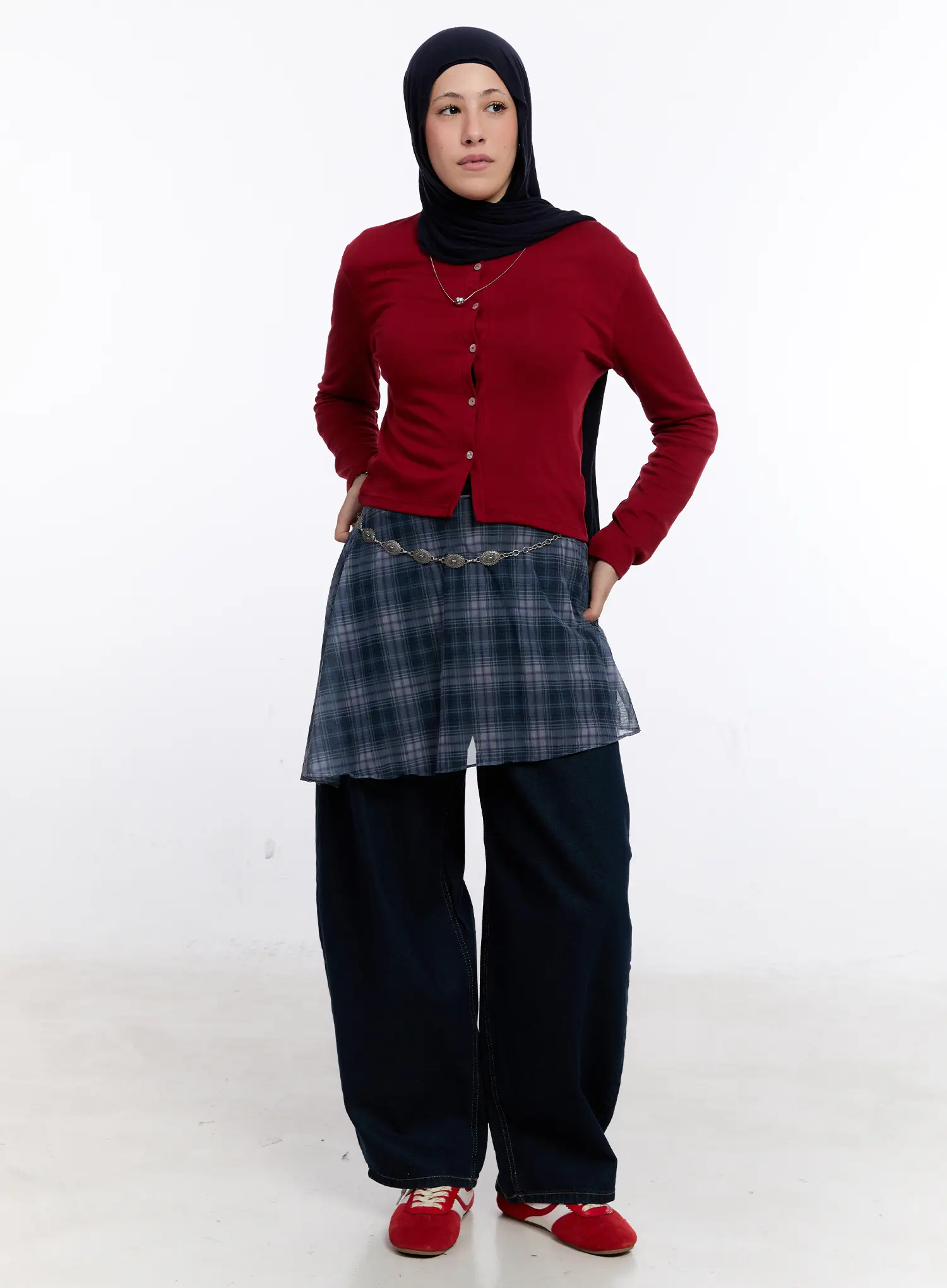 Classic Button-Up Long Sleeve Cardigan CS524 - Image 9
