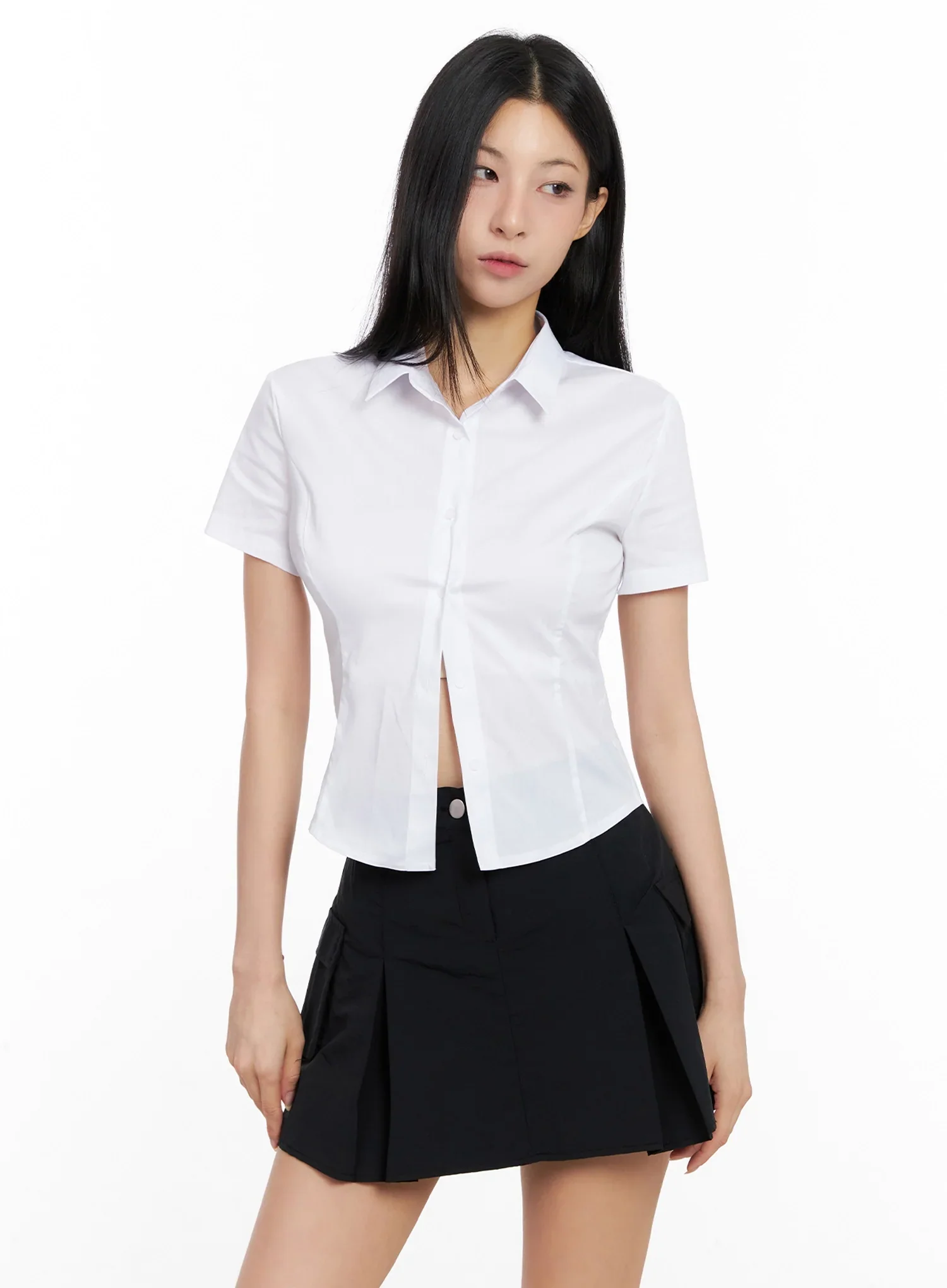Classic Button-Up Short-Sleeve Shirt IG508 - Image 18