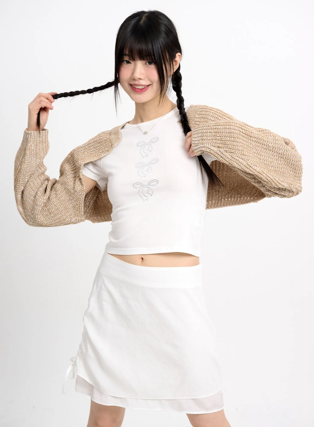 Classic Cropped Knit Bolero CM415 - Image 2