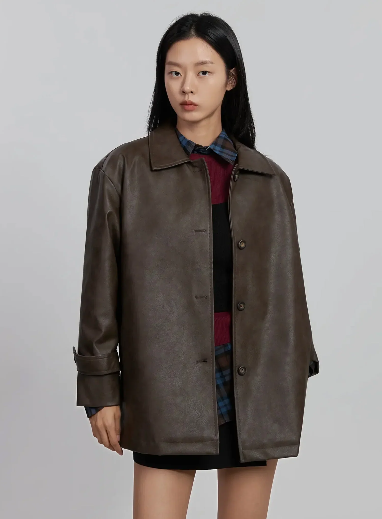 Classic Faux Leather Half Jacket ID504