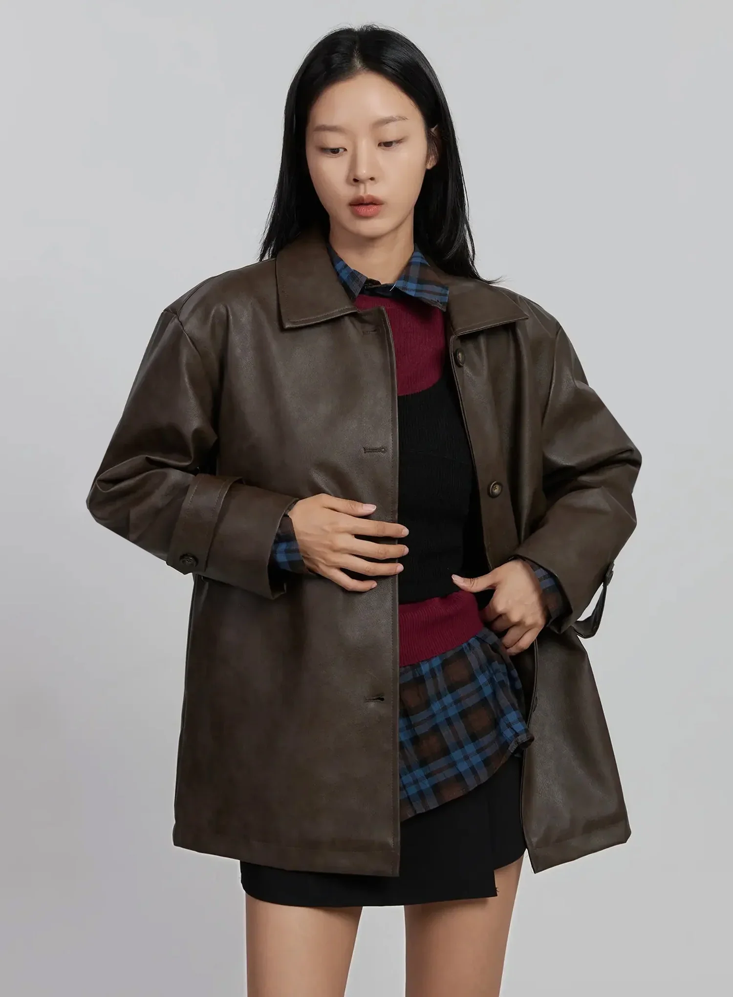 Classic Faux Leather Half Jacket ID504 - Image 4