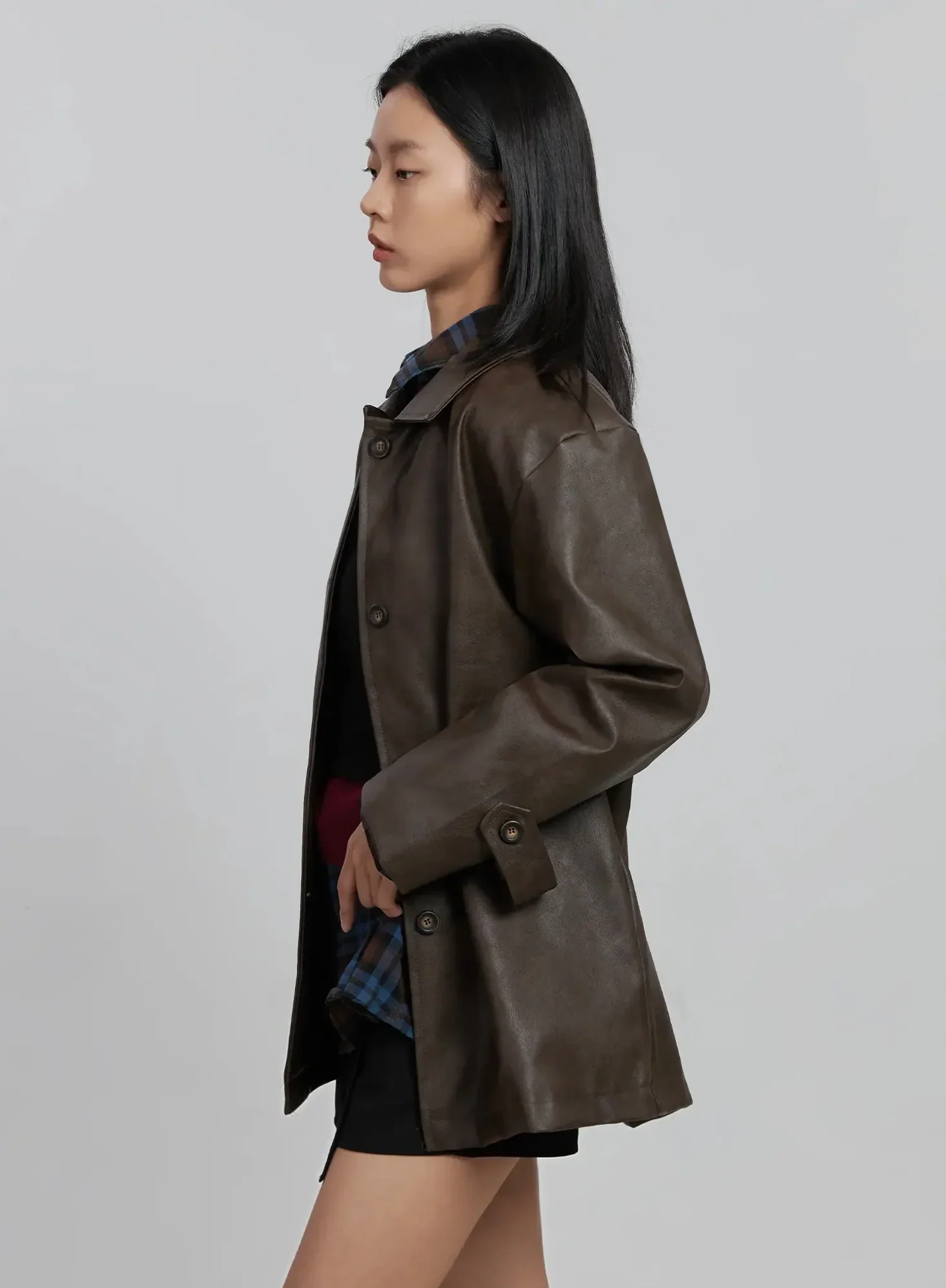 Classic Faux Leather Half Jacket ID504 - Image 5
