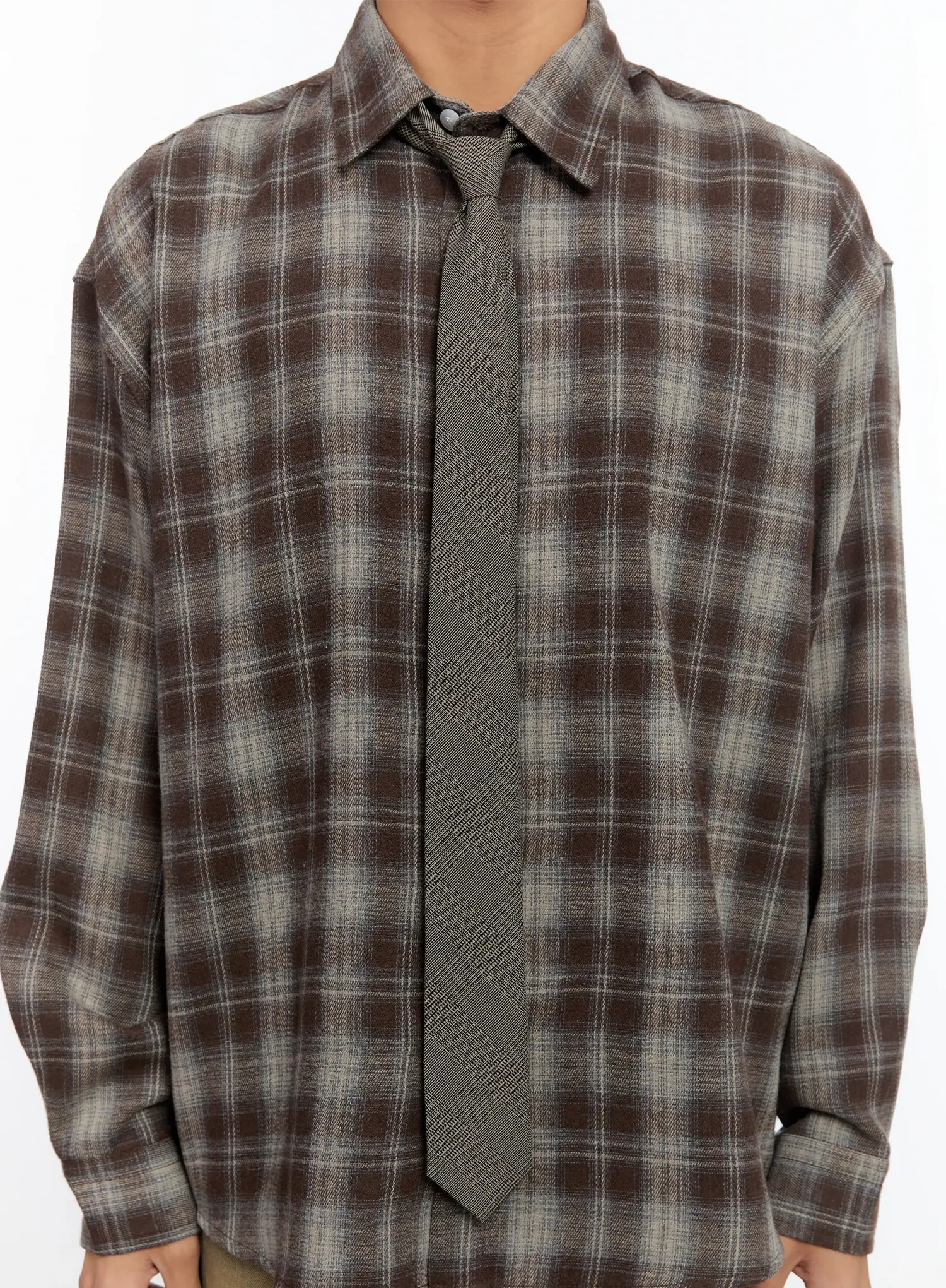 Classic Glen Check Slim Tie IN512