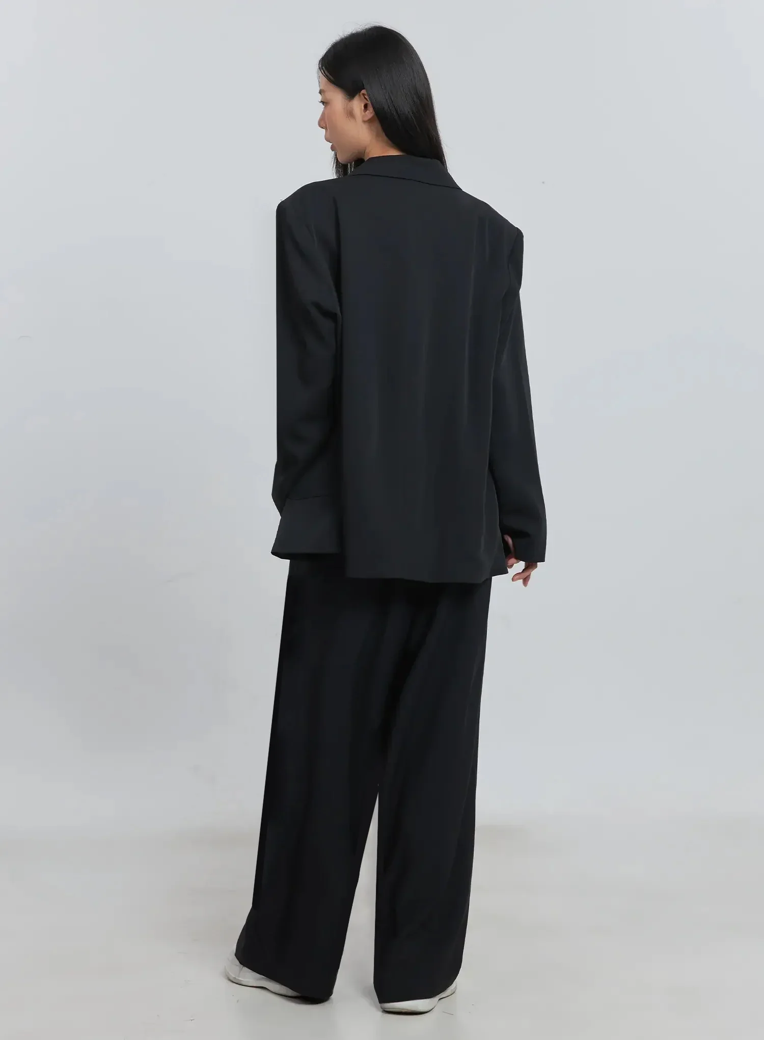 Classic Oversized Blazer (Black) IU512 - Image 8