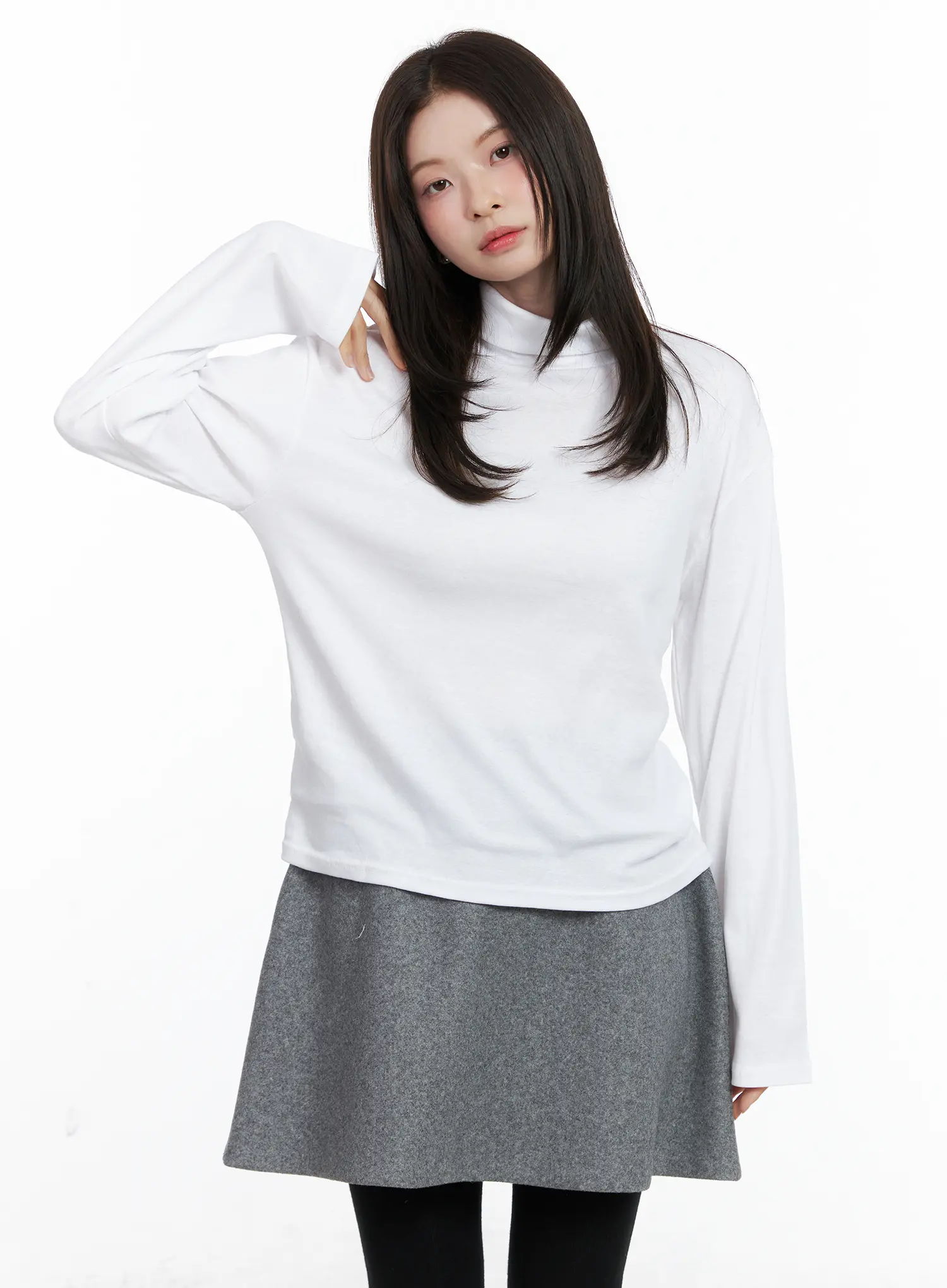 Classic Oversized Turtleneck Long Sleeve Top CN518