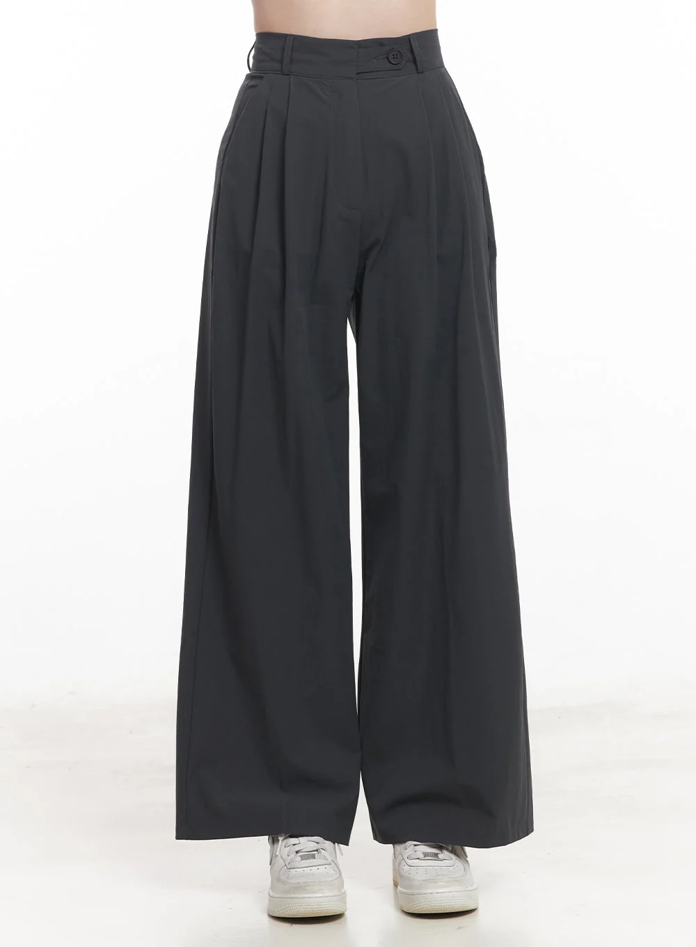 Classic Pintuck Wide-Leg Slacks IY513 - Image 3