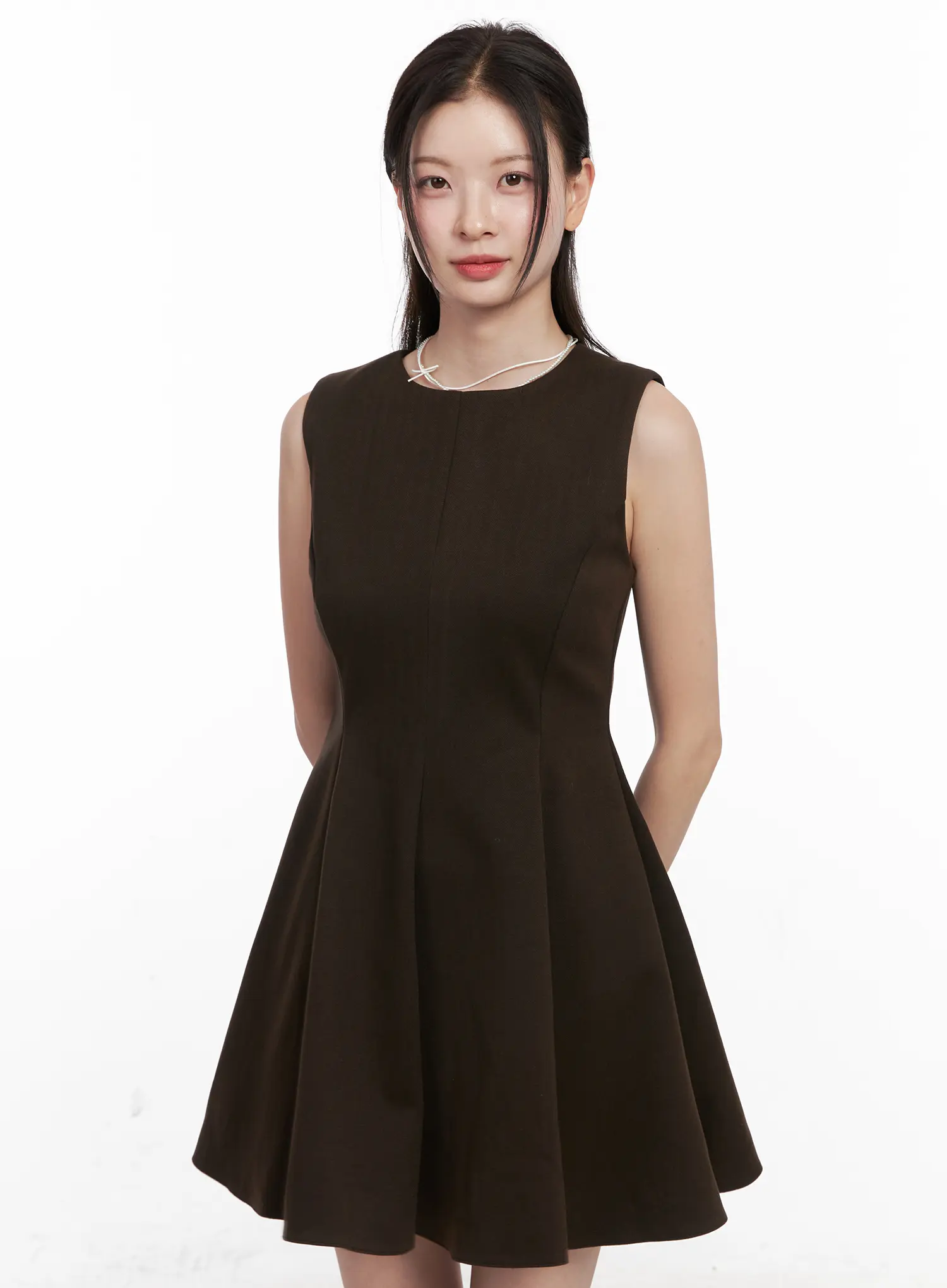 Classic Pleated Flare Mini Dress CN504