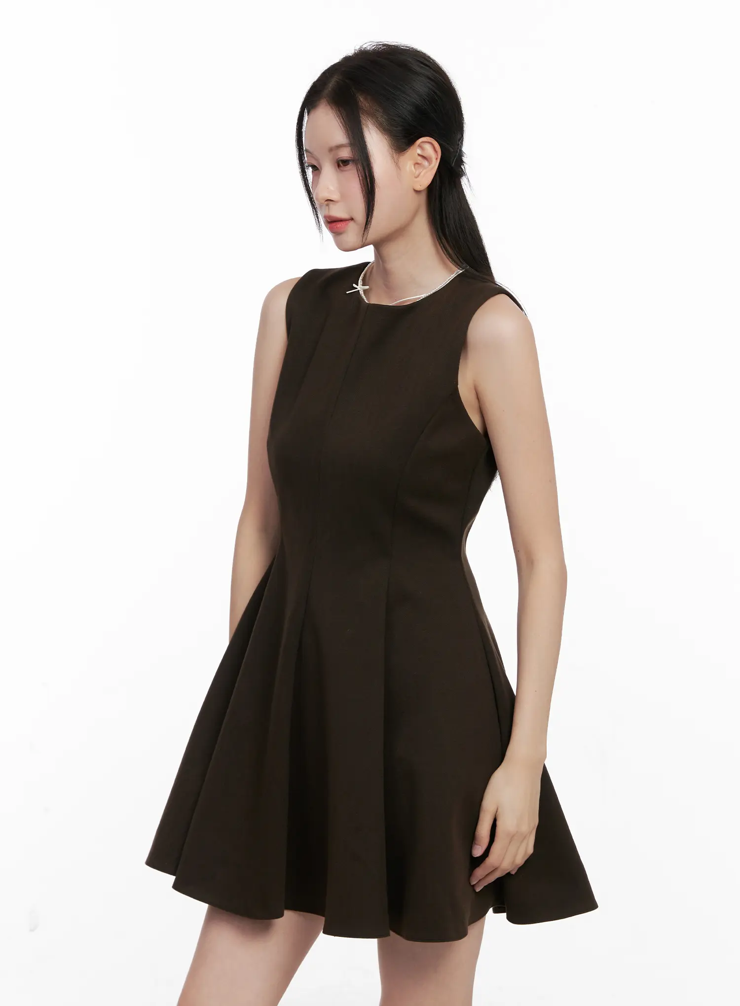 Classic Pleated Flare Mini Dress CN504 - Image 5