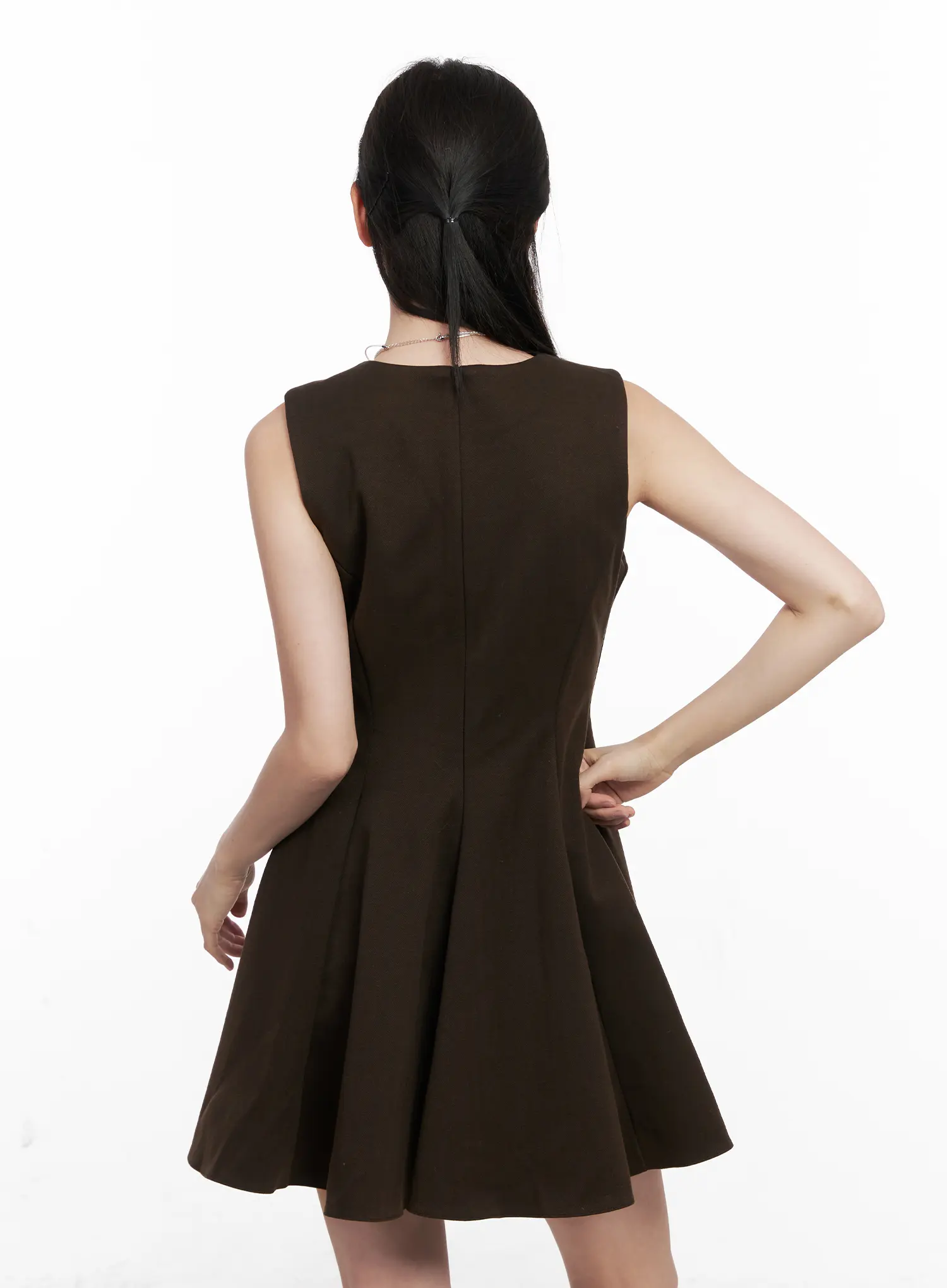 Classic Pleated Flare Mini Dress CN504 - Image 8