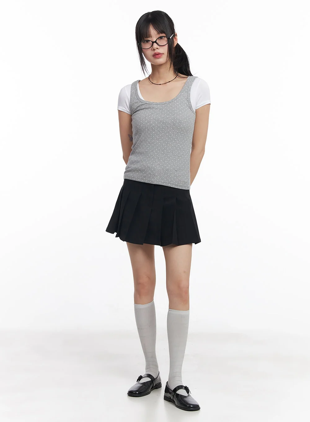 Classic Pleated Mini Skirt CY514 - Image 2