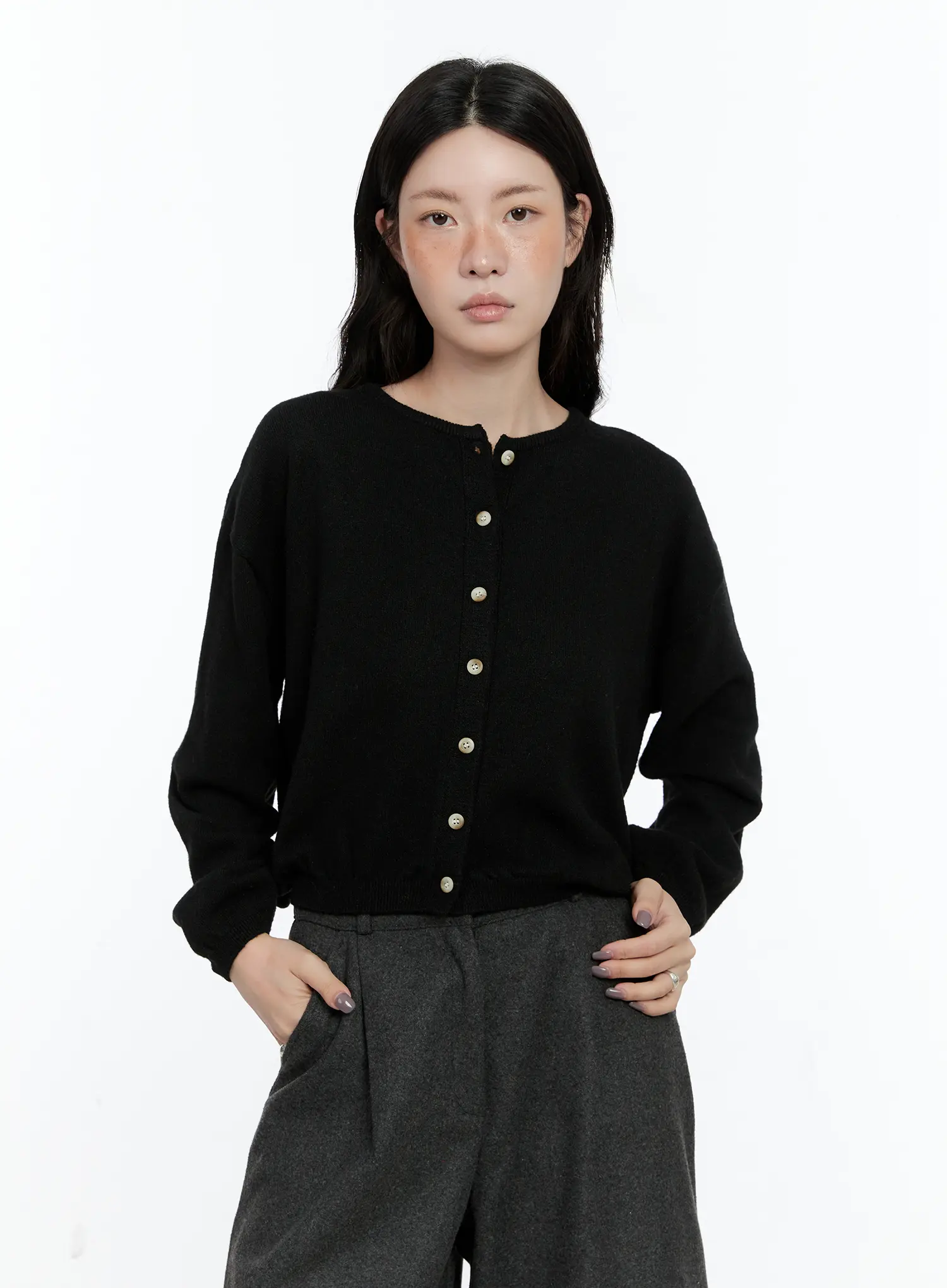 Classic Round Neck Cardigan CN517 - Image 12