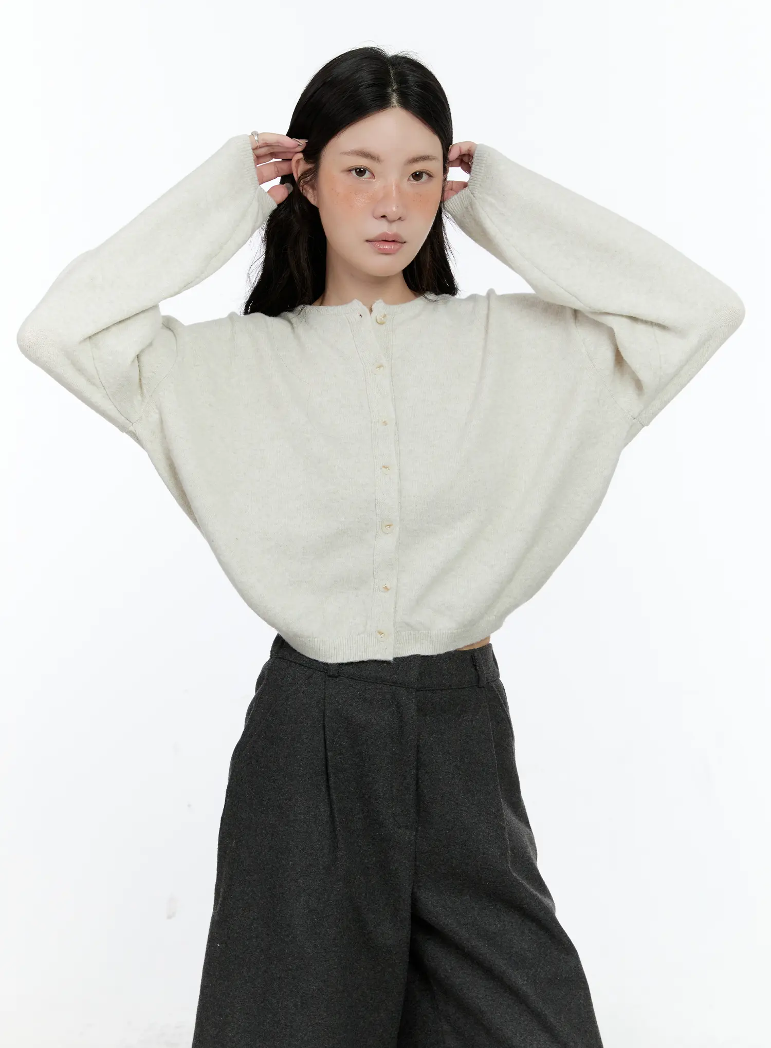 Classic Round Neck Cardigan CN517 - Image 2