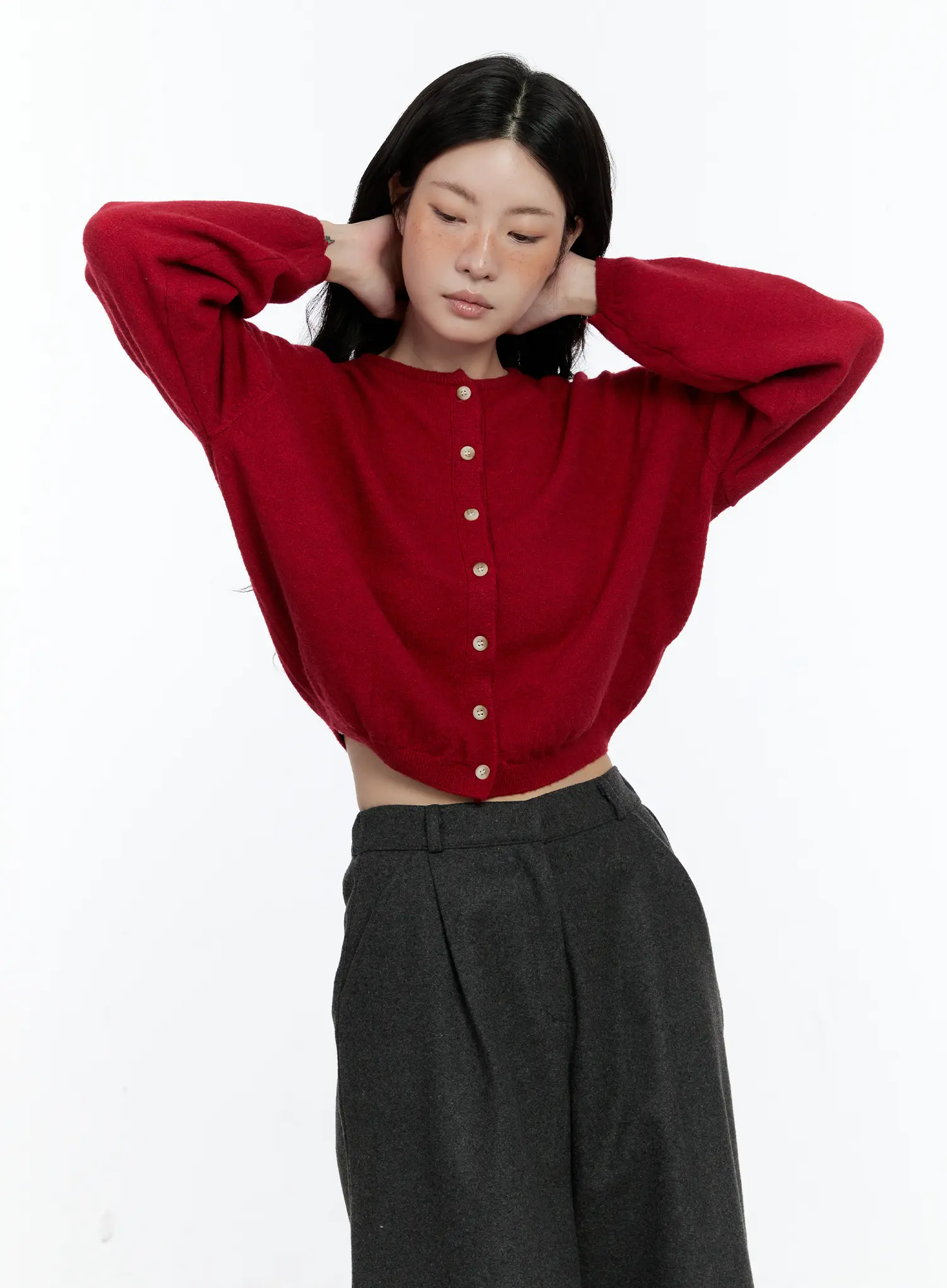 Classic Round Neck Cardigan CN517 - Image 7