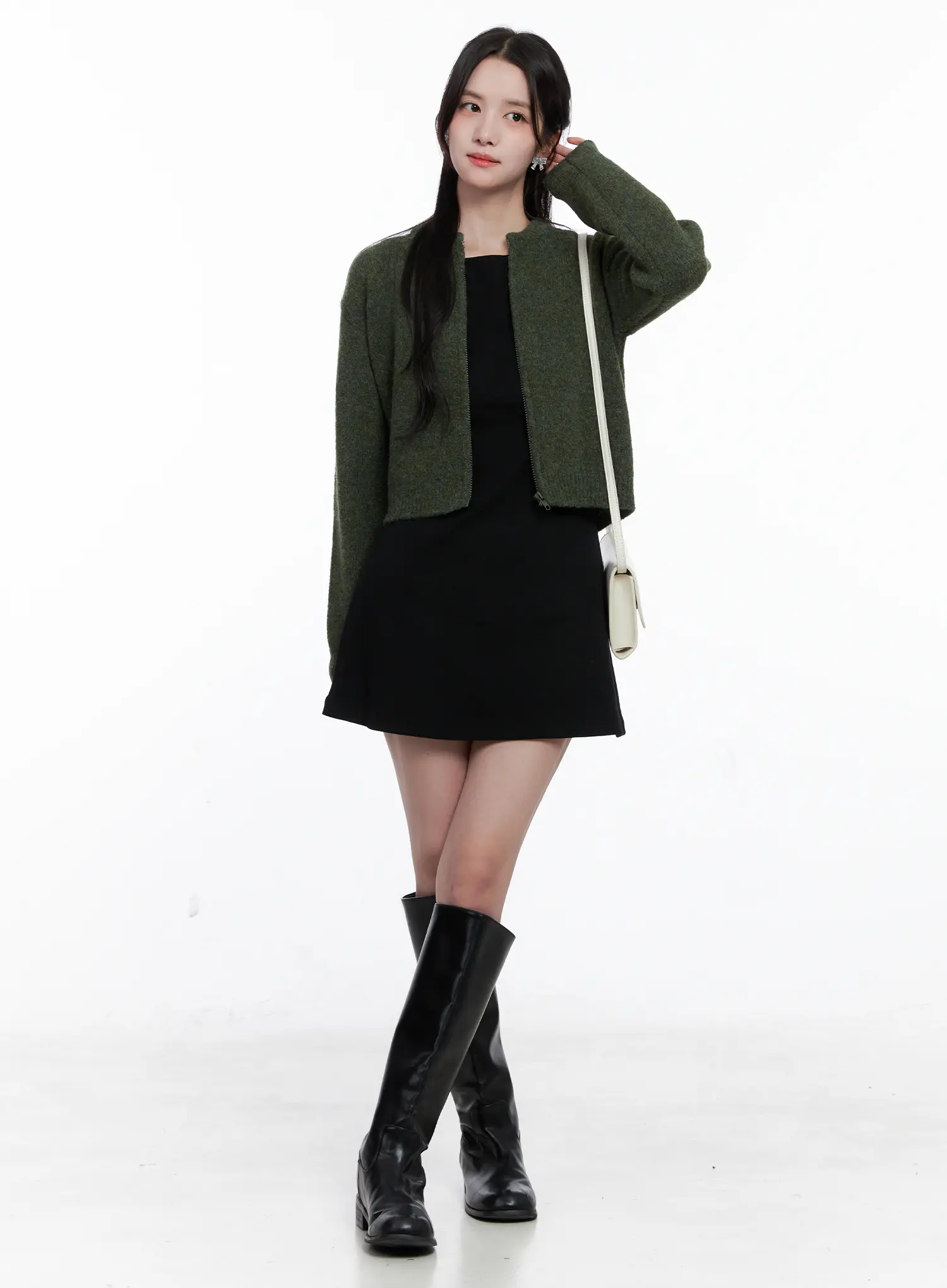 Classic Round Neck Knit Cardigan CS519 - Image 2