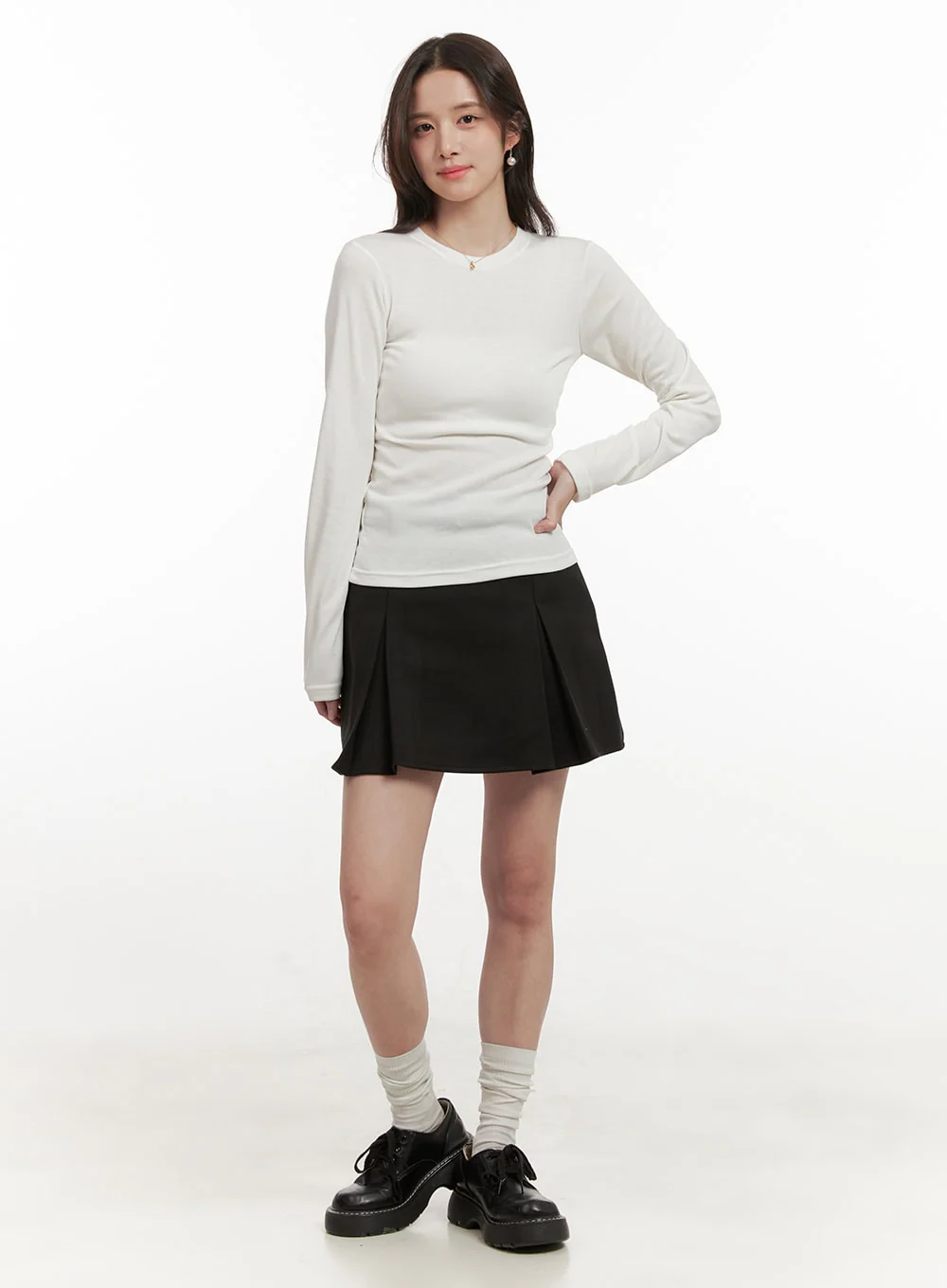 Classic Round Neck Long Sleeve Top ON429 - Image 2
