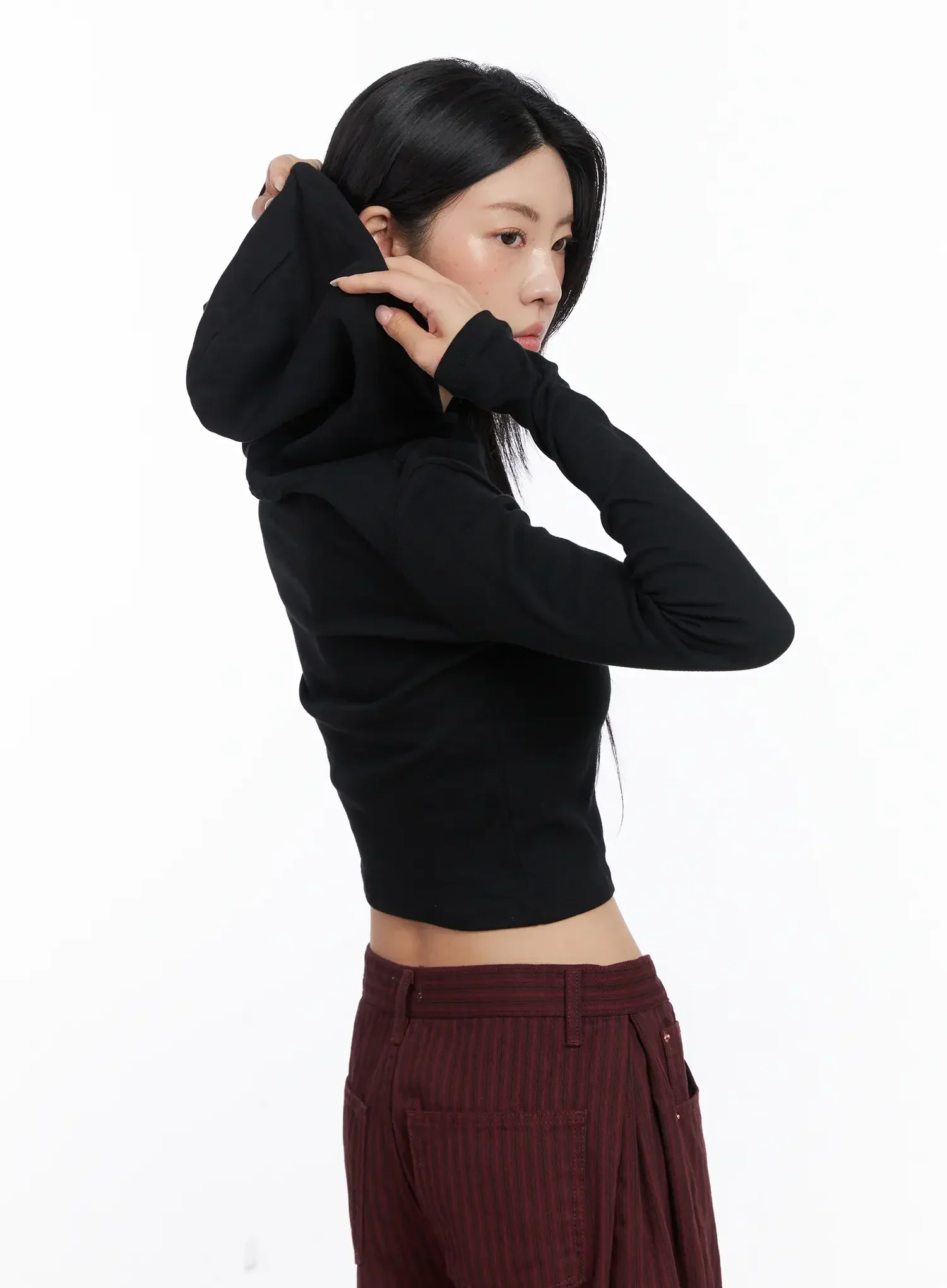 Classic Slim Fit Crop Hoodie CO507 - Image 6