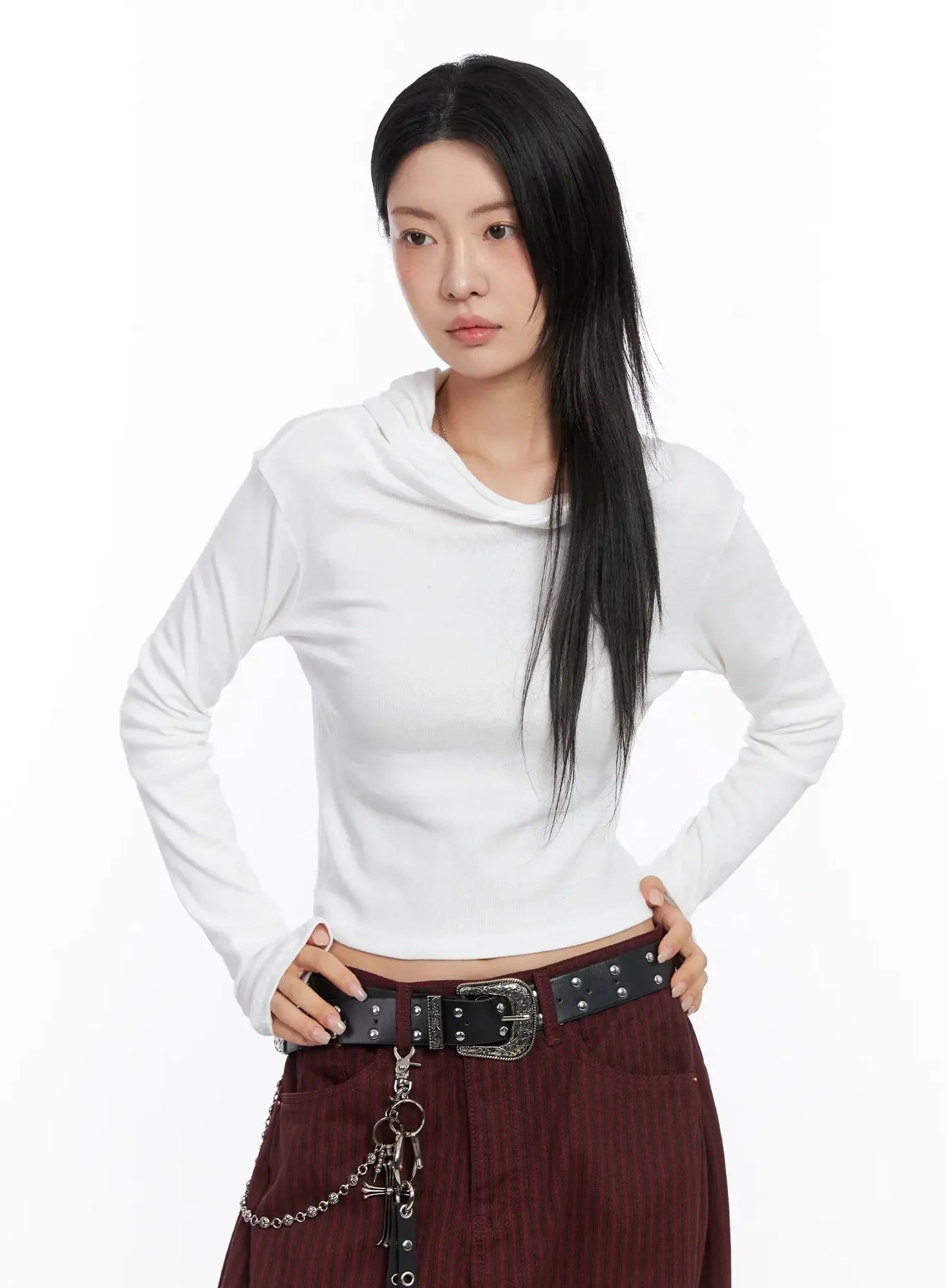 Classic Slim Fit Crop Hoodie CO507 - Image 7