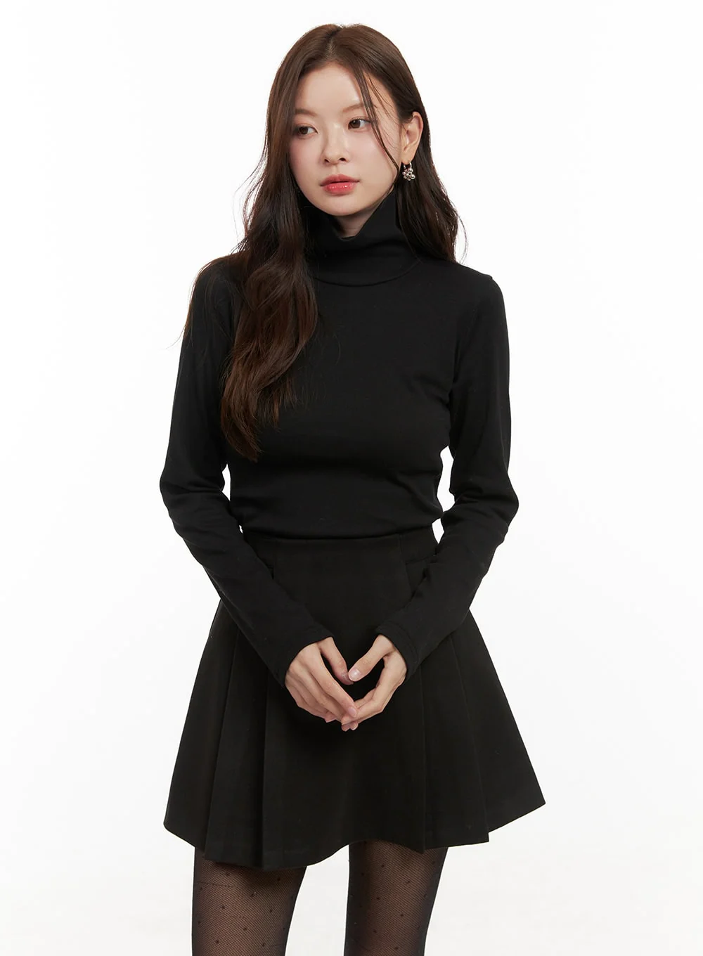 Classic Solid Cotton Turtleneck Top OD403 - Image 9