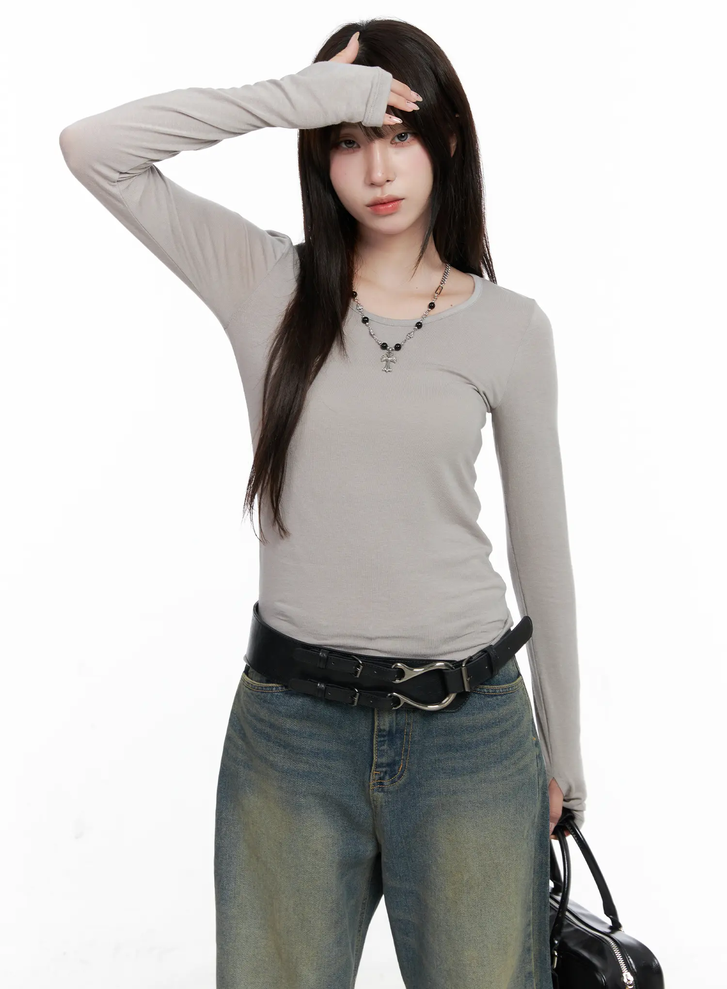 Classic U-Neck Long Sleeve Top CO520
