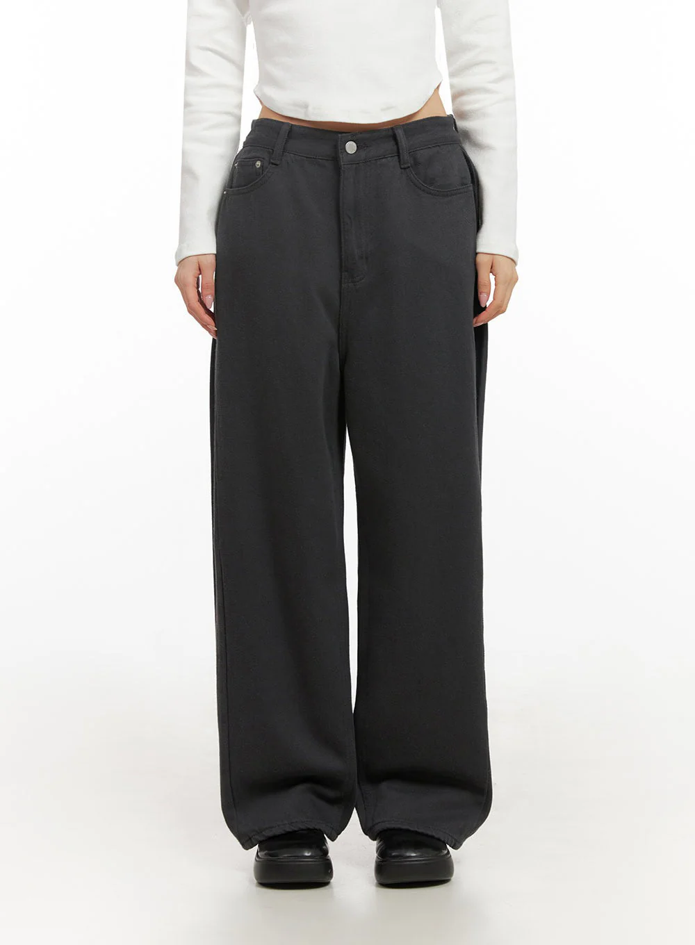 Classic Wide-Fit Cotton Pants ID431 - Image 2