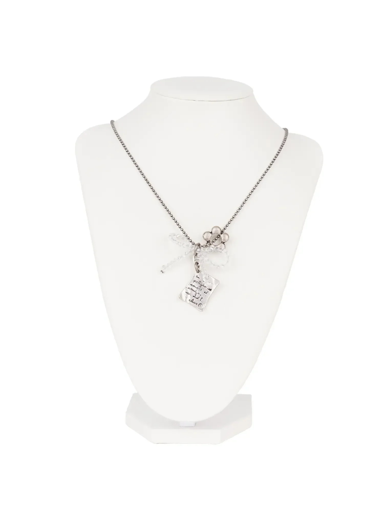 Clear Ribbon Necklace ID529 - Image 4
