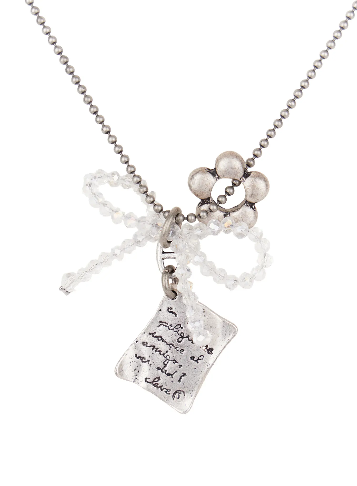 Clear Ribbon Necklace ID529 - Image 5