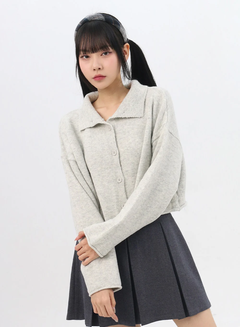 Collar Crop Cardigan IN314 - Image 4