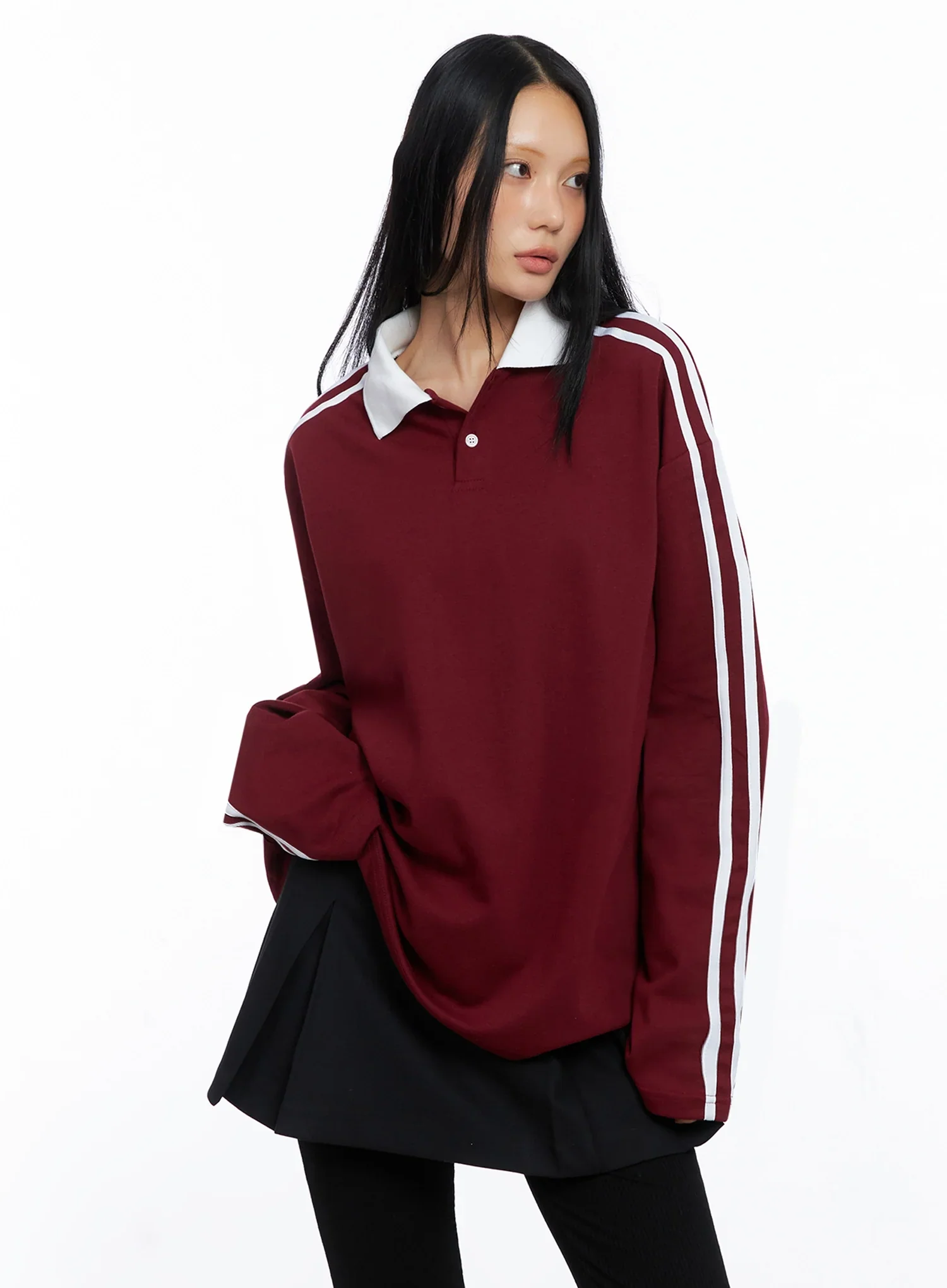 Collar Oversized Top IO516 - Image 6