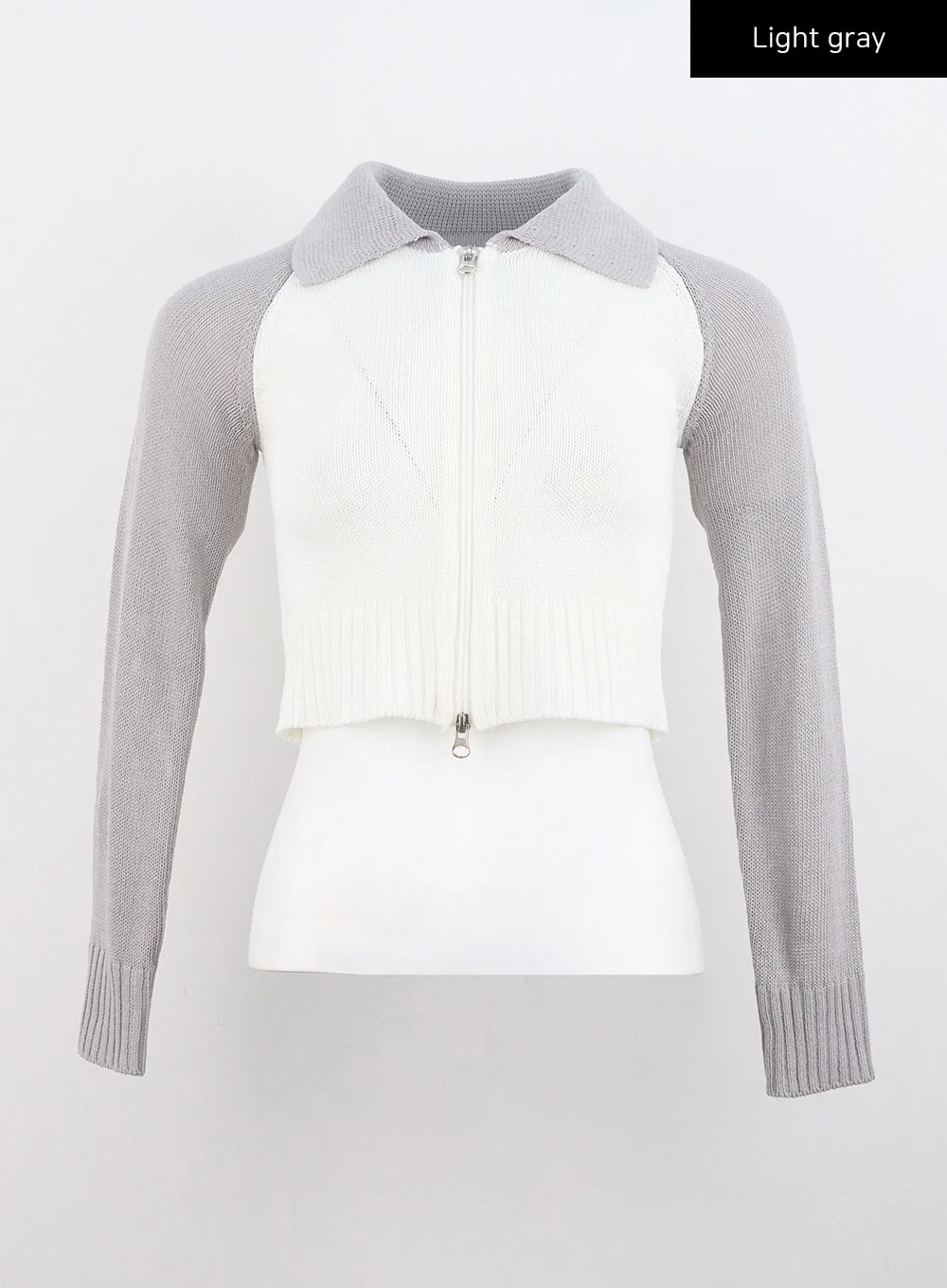 Collar Zip-Up Knit Sweater CG330 - Image 11