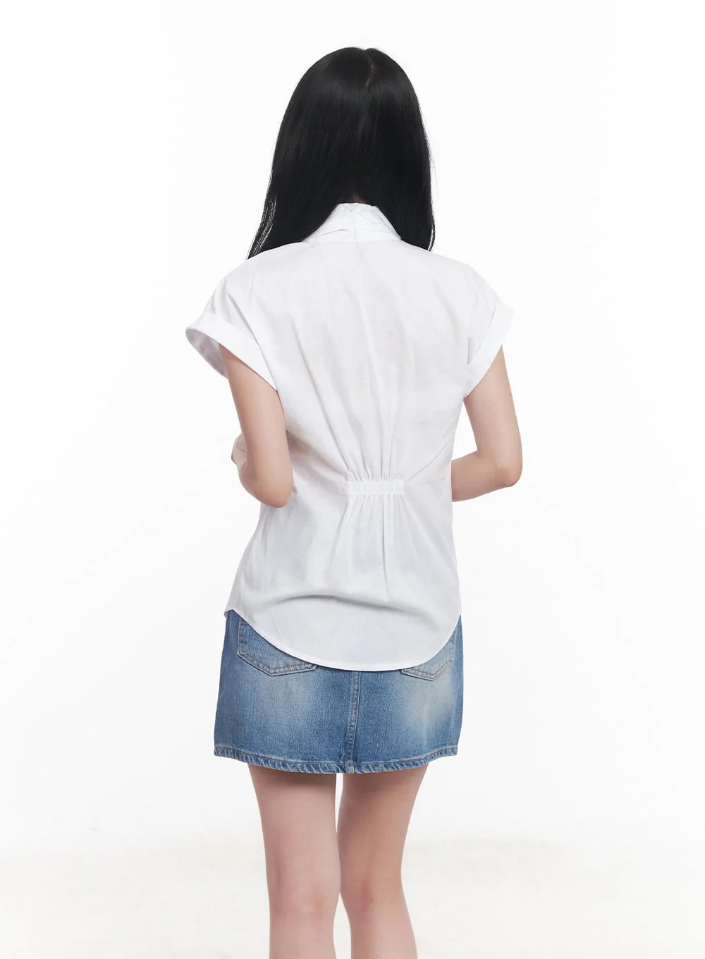 Collared Blouse Top Neck-Tie Set CY523 - Image 7