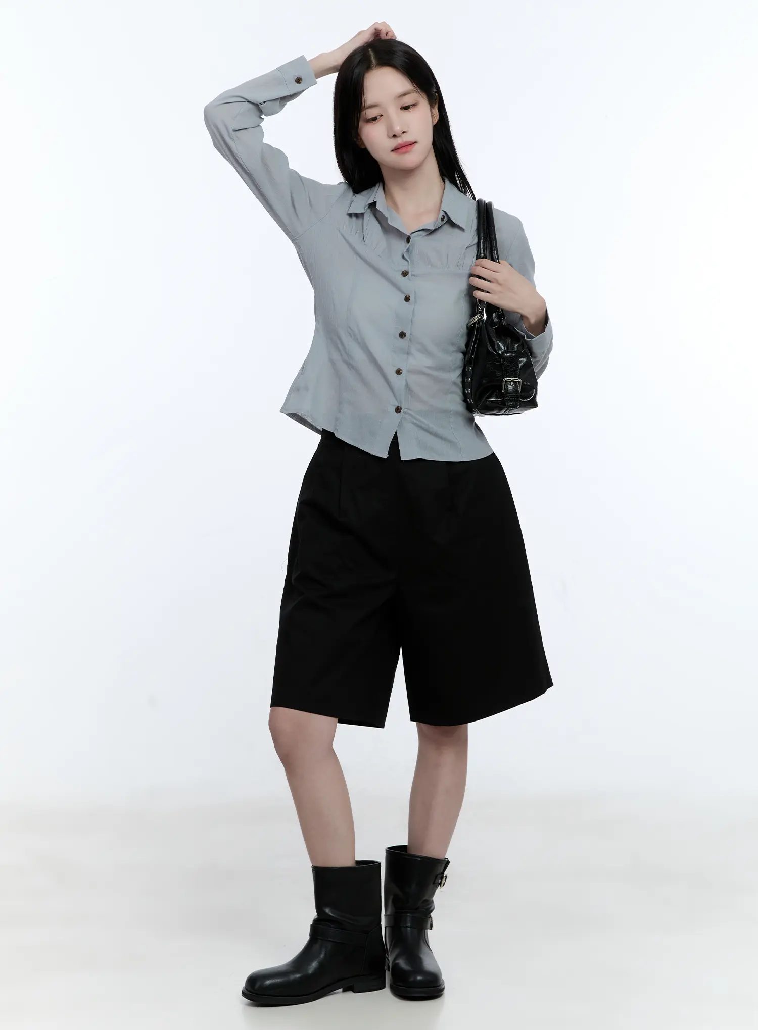 Collared Shirred Blouse CG513 - Image 7