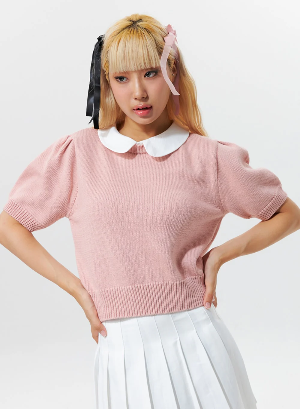 Collared Short-Sleeve Knit IG320 - Image 4