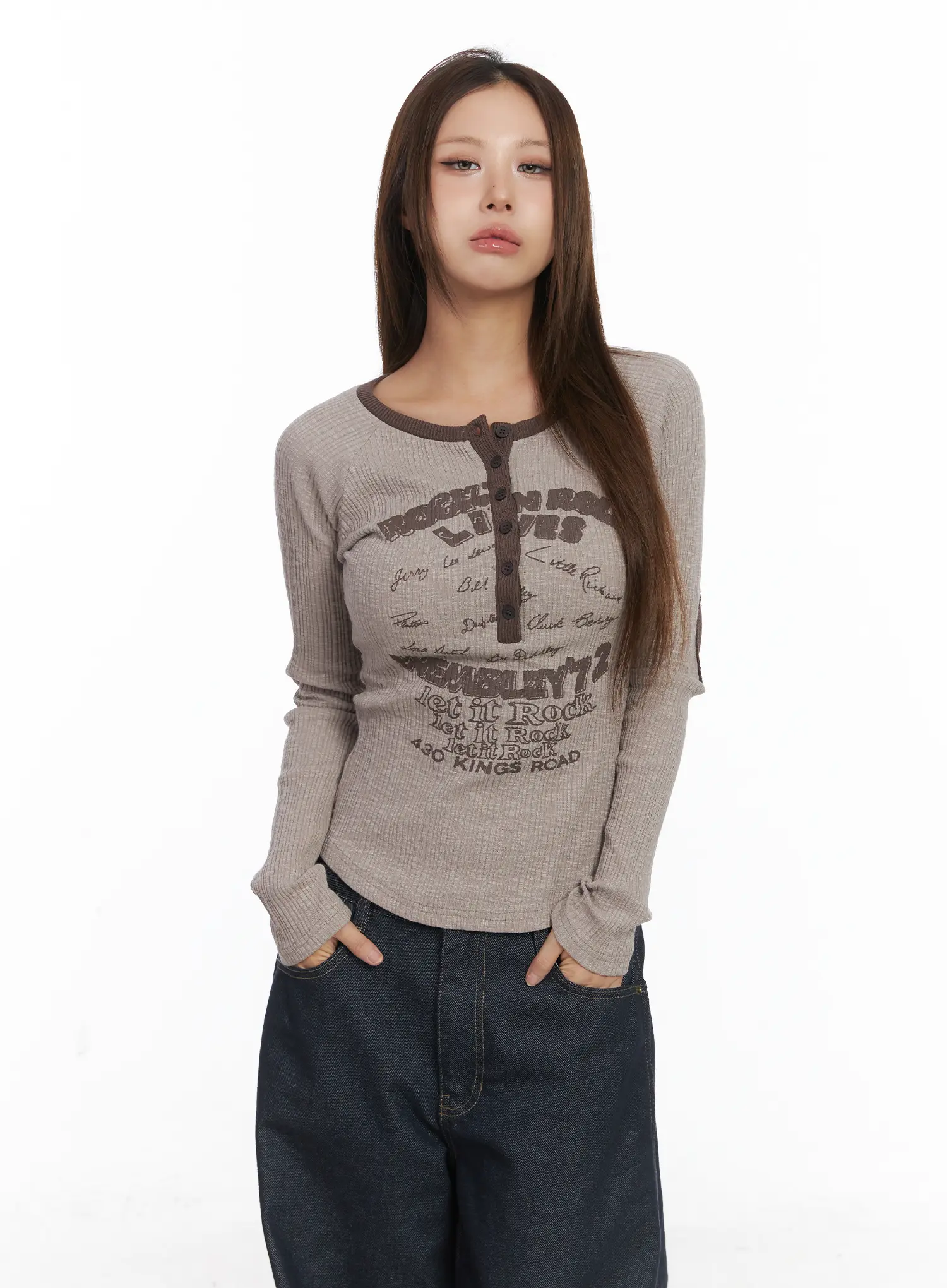 Color Block Ribbed Long Sleeve Top CJ512 - Image 6