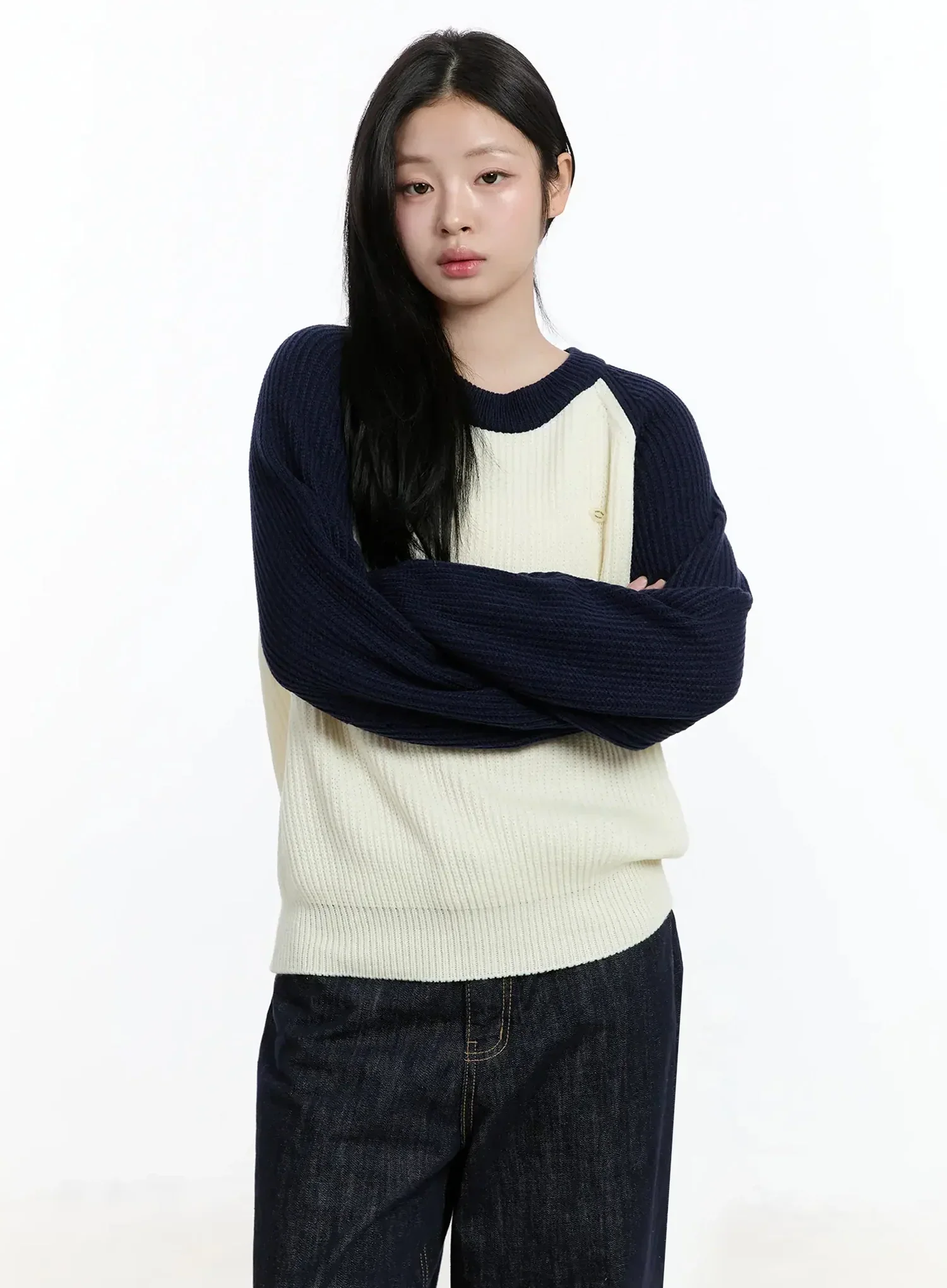 Colorblock Knit Sweater IM519 - Image 6